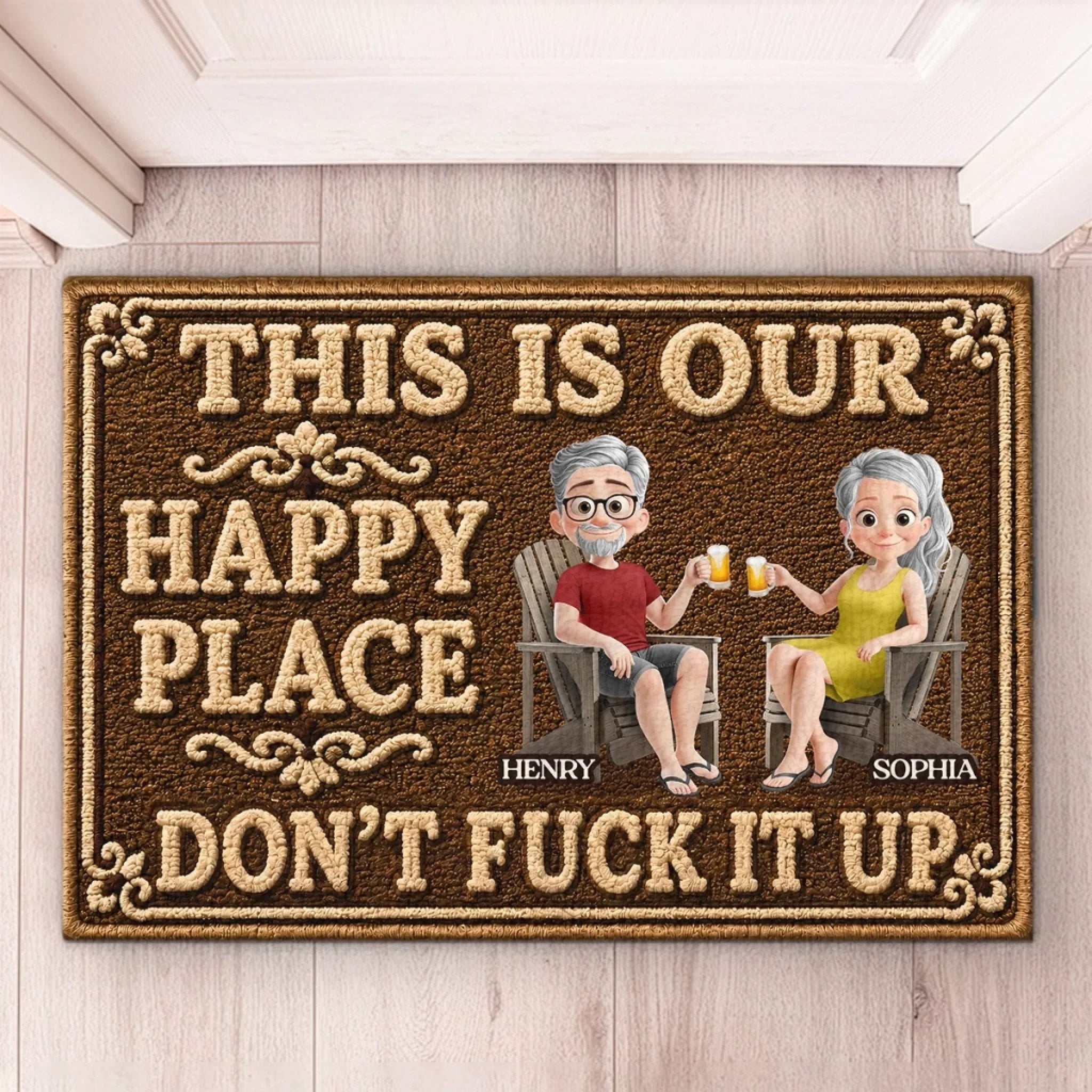 Custom Home Decor Decorative Mat - Personalized Summer Vacation And Travel Gifts For Husband And Wife, Him And Her - Home Sweet Home