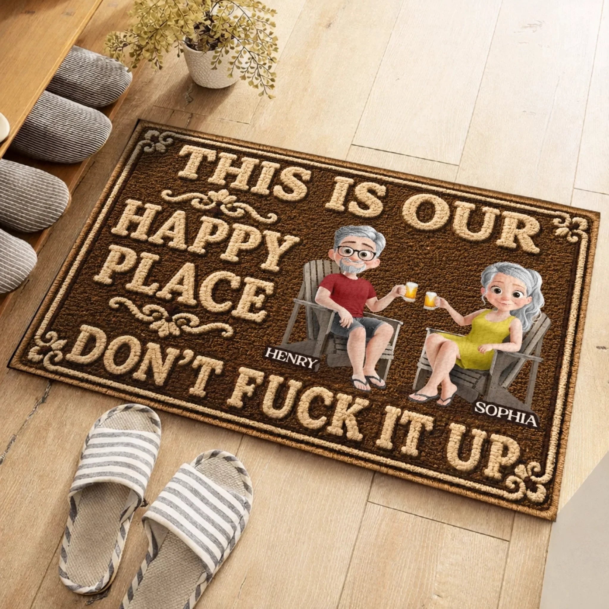 Custom Home Decor Decorative Mat - Personalized Summer Vacation And Travel Gifts For Husband And Wife, Him And Her - Home Sweet Home