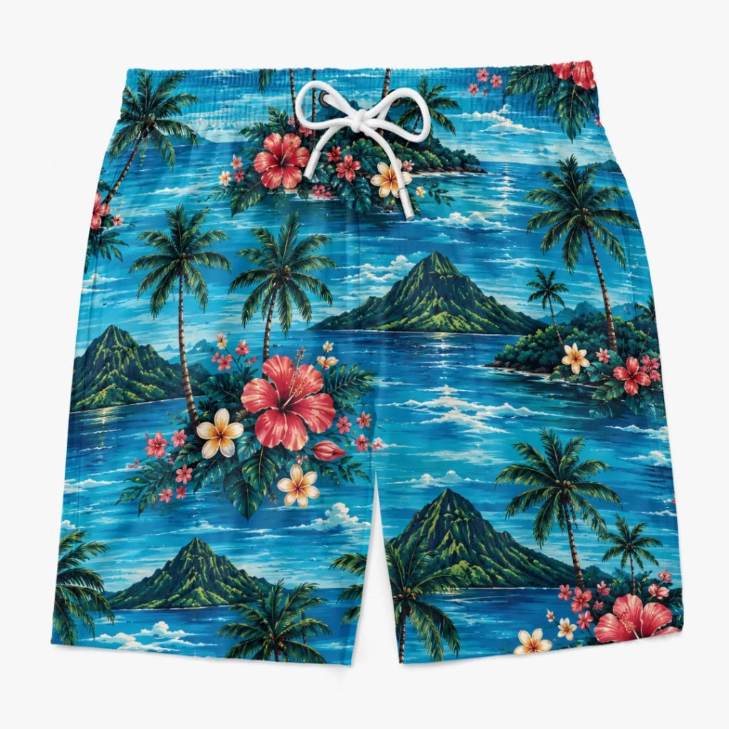 Custom Funny Men Swim Trunks - Personalized Birthday Gifts For Husband, Son, Grandson, Brother, Grandpa, Dad, Yourself - Rear View Approved