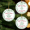 Custom First Christmas Ceramic Ornament - Personalized Anniversary Christmas Wedding Gifts For Husband And Wife, Him And Her - Married And Merry