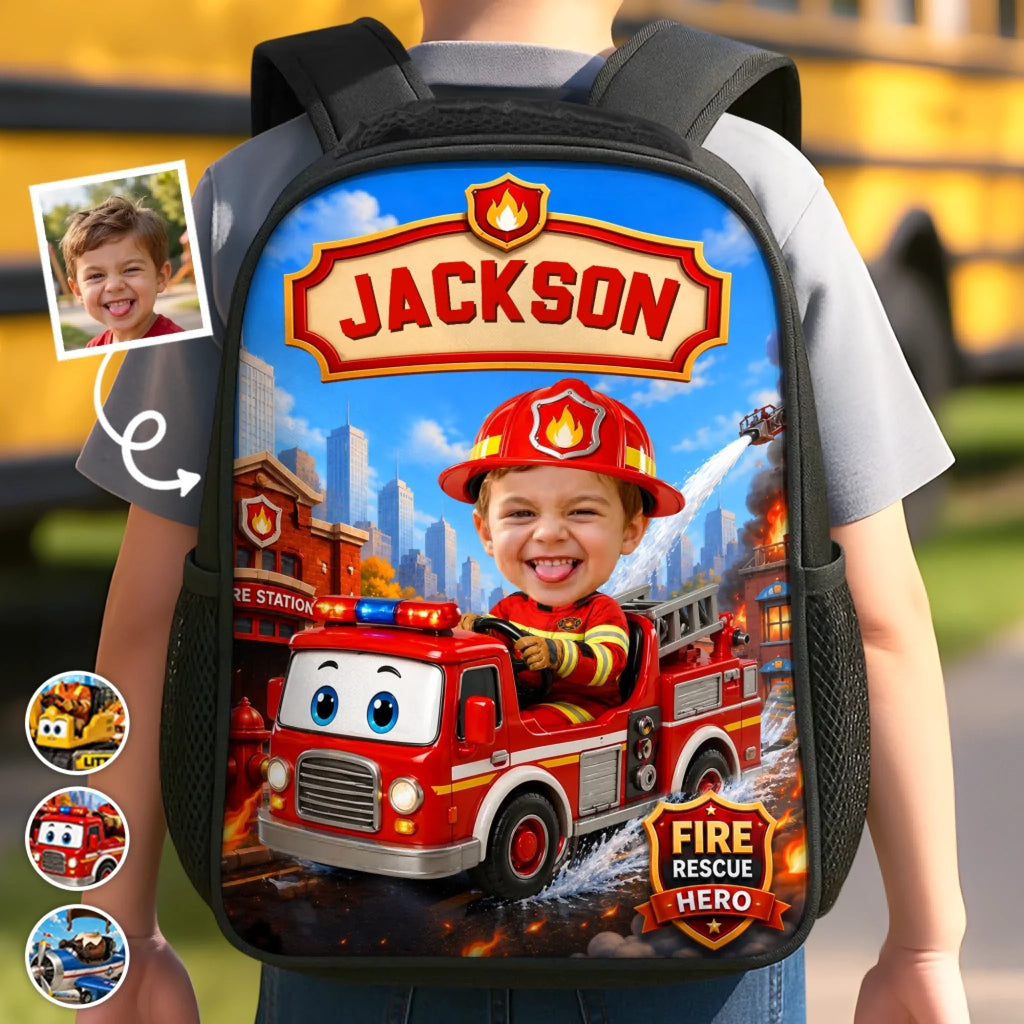 Custom Photo Kids Front Printed Backpack - Personalized Back To School Gifts For Kids - Little Hero Big Dreams