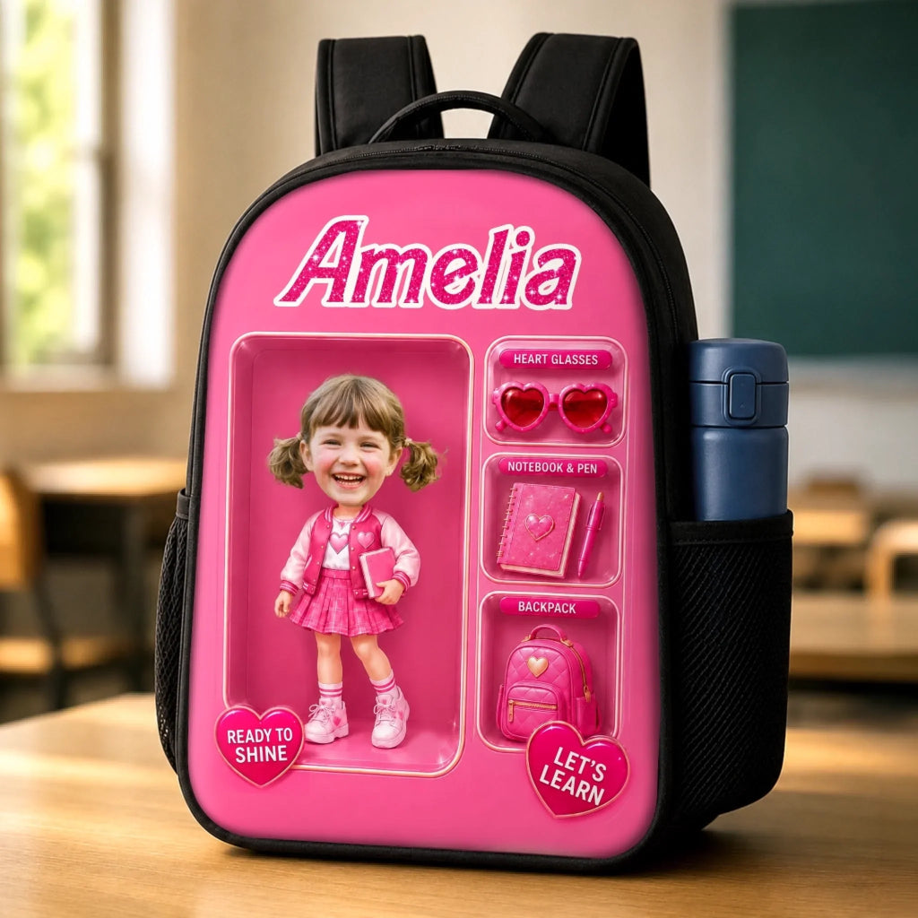 Custom Photo Kids Front Printed Backpack - Personalized Back To School Gifts For Kids - Born To Stand Out