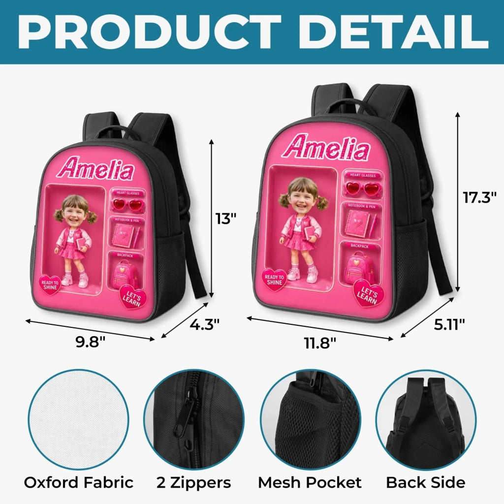 Custom Photo Kids Front Printed Backpack - Personalized Back To School Gifts For Kids - Born To Stand Out