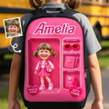 Custom Photo Kids Front Printed Backpack - Personalized Back To School Gifts For Kids - Born To Stand Out