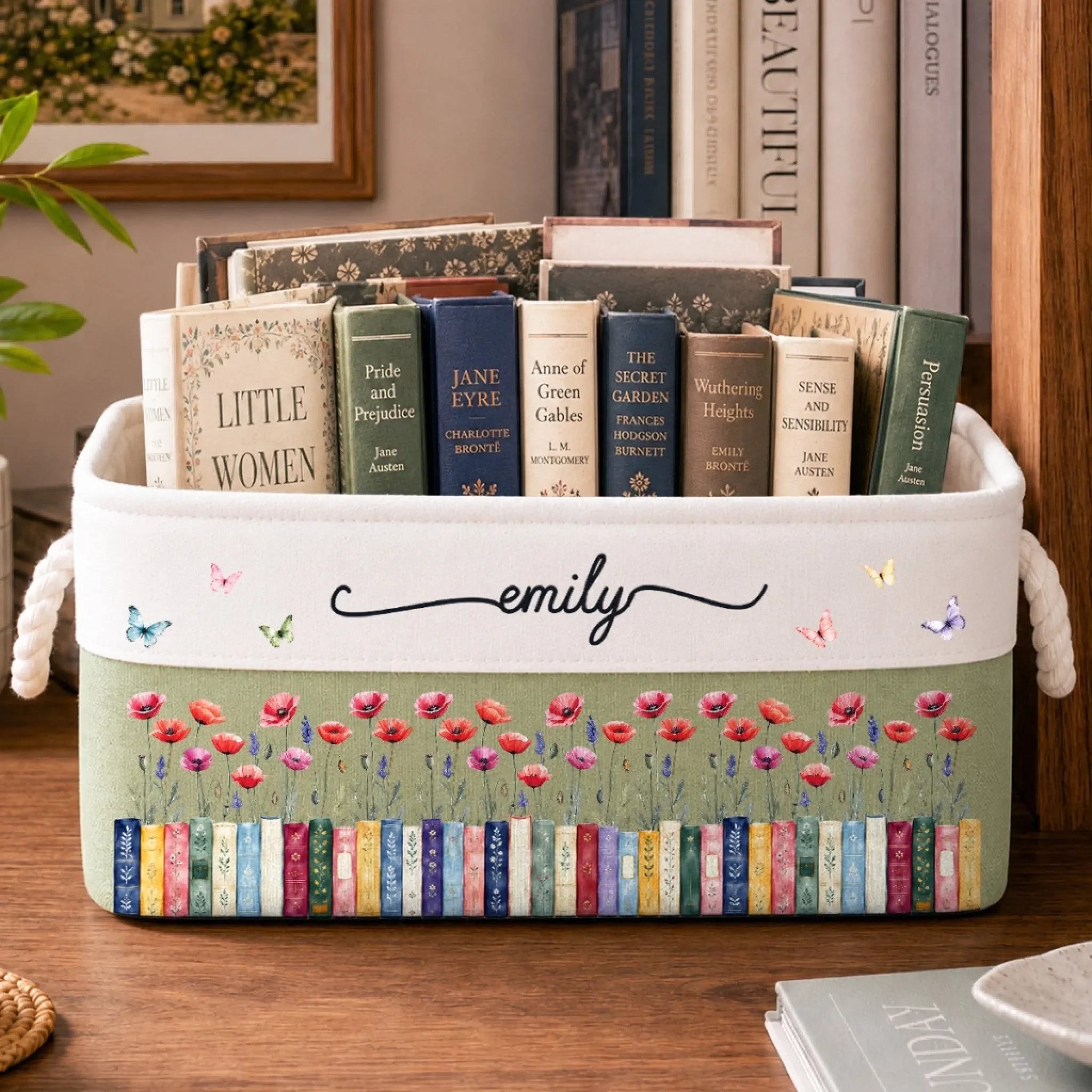 Custom Storage Basket - Personalized  Bookish Gifts For Book Lovers, Bookworms, Readers - Bloom In Your Own Way
