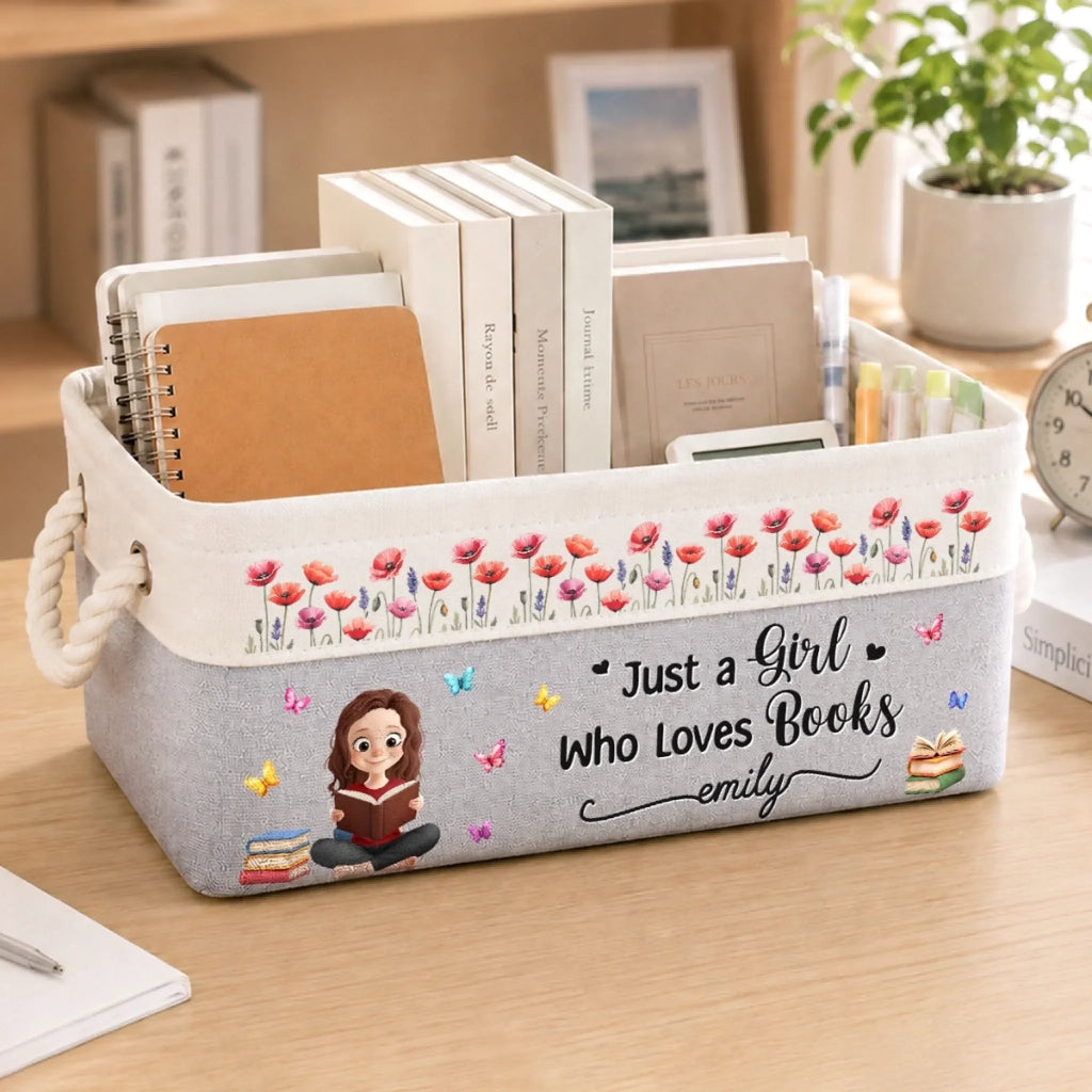 Custom Storage Basket - Personalized  Bookish Gifts For Book Lovers, Bookworms, Readers - One More Chapter