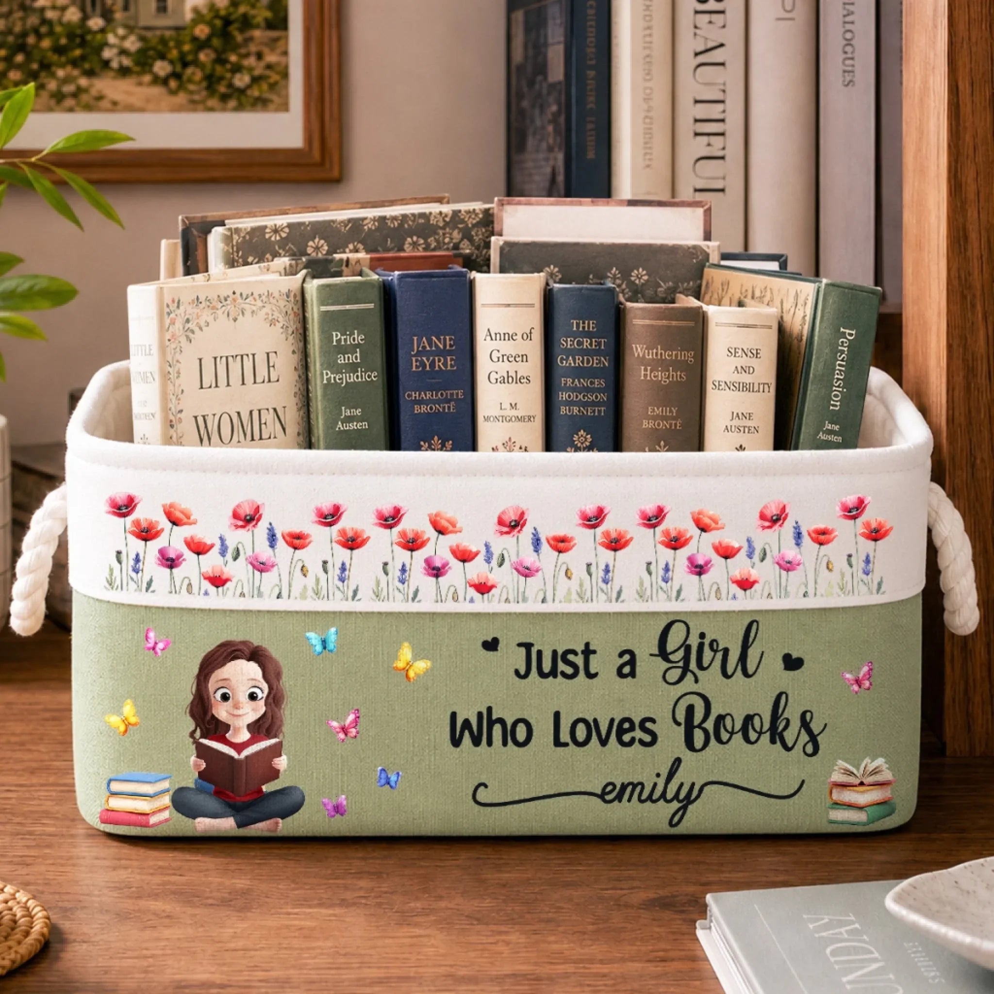 Custom Storage Basket - Personalized  Bookish Gifts For Book Lovers, Bookworms, Readers - One More Chapter