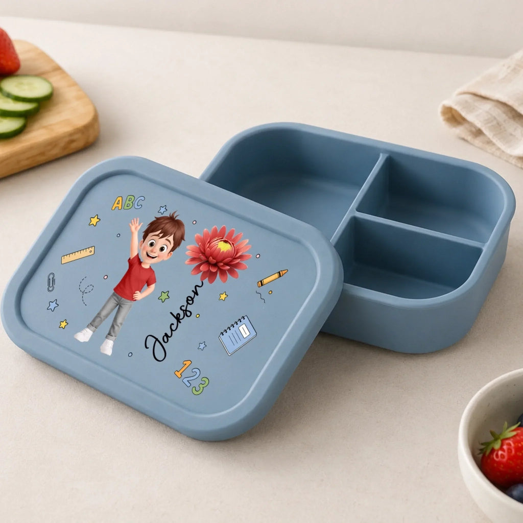 Custom Kids Silicone Lunch Box - Personalized Back To School Gifts For Kids - Back With Style