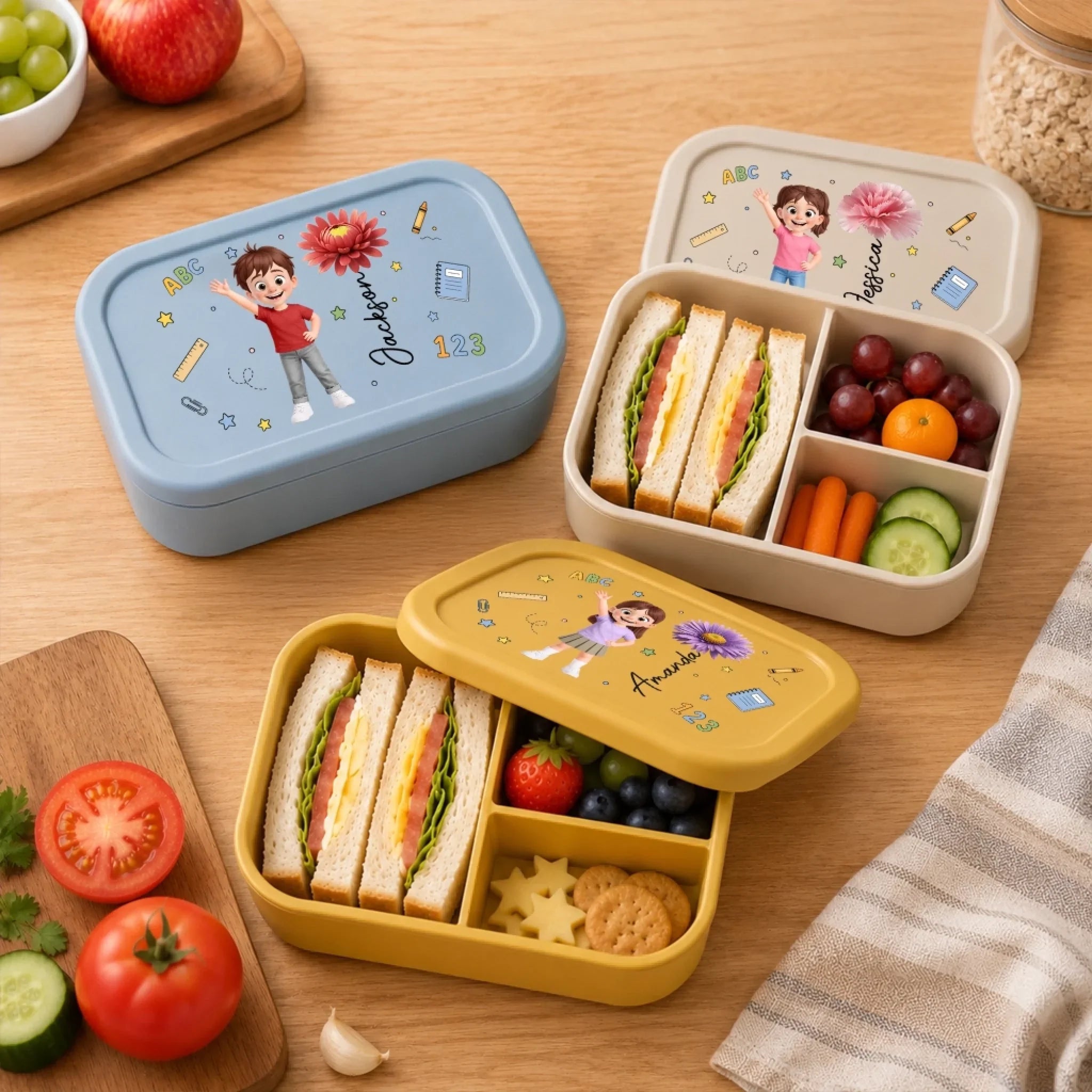 Custom Kids Silicone Lunch Box - Personalized Back To School Gifts For Kids - Back With Style