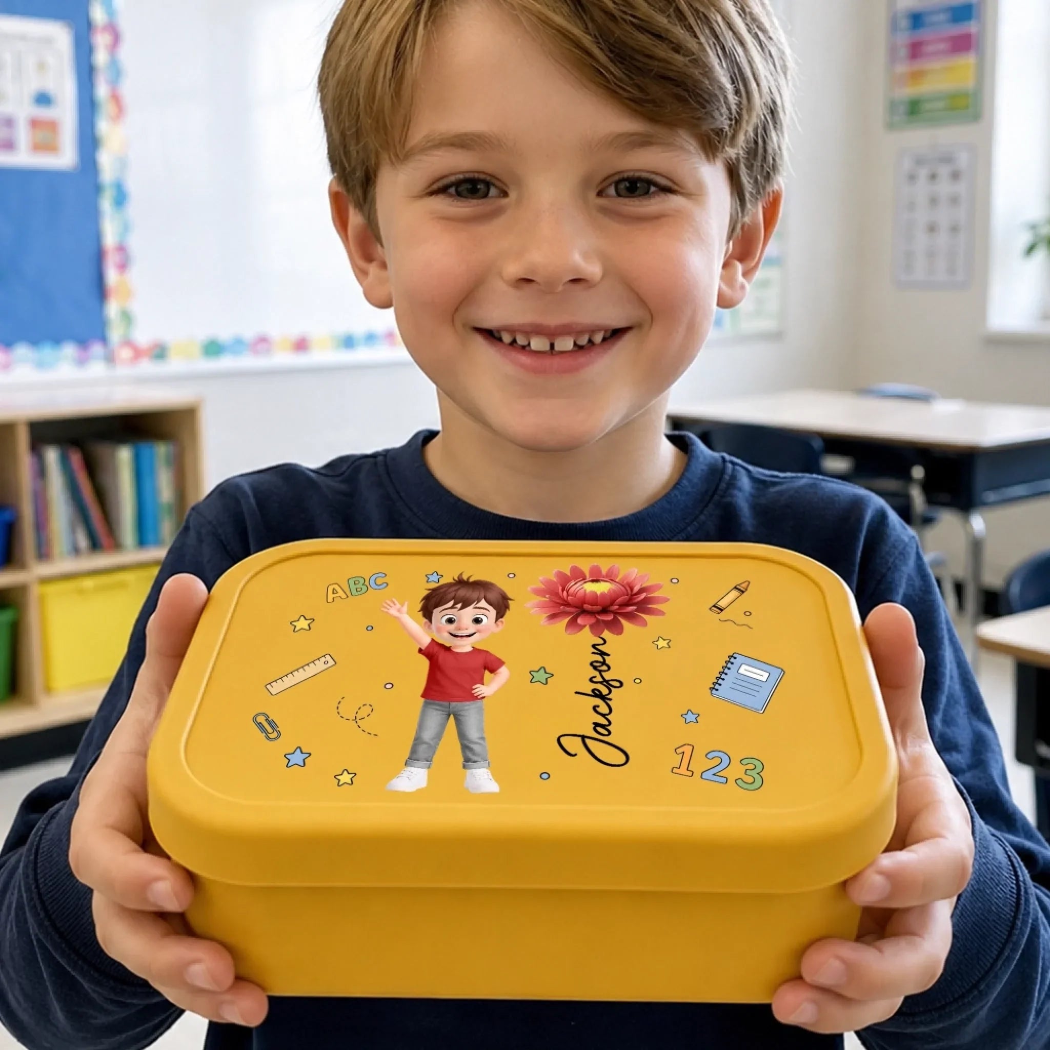 Custom Kids Silicone Lunch Box - Personalized Back To School Gifts For Kids - Back With Style