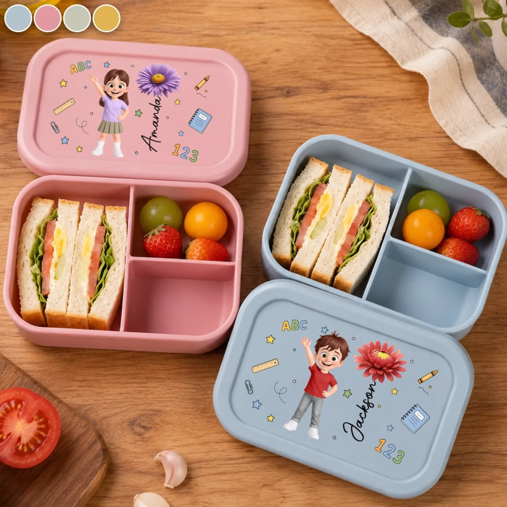 Custom Kids Silicone Lunch Box - Personalized Back To School Gifts For Kids - Back With Style