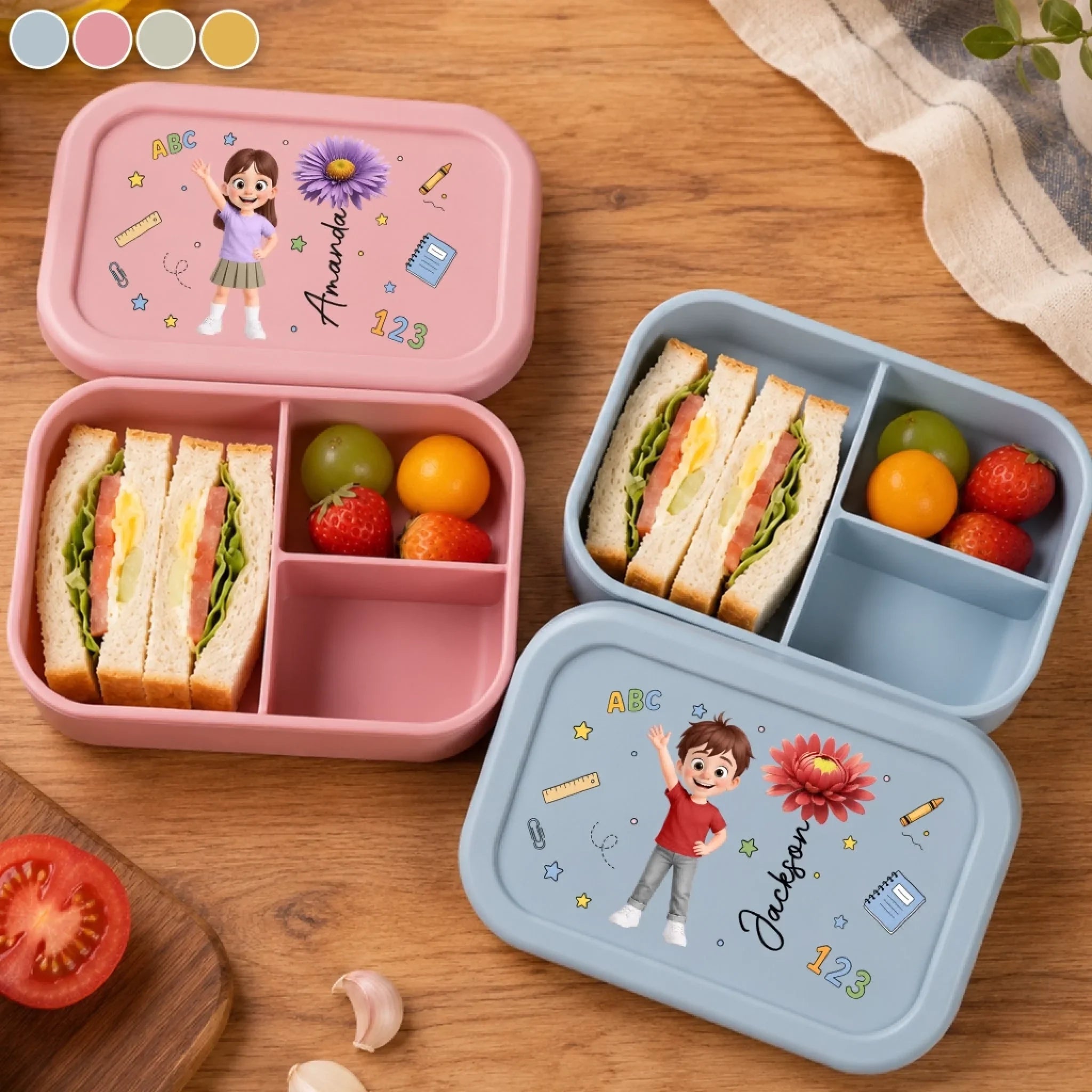 Custom Kids Silicone Lunch Box - Personalized Back To School Gifts For Kids - Back With Style