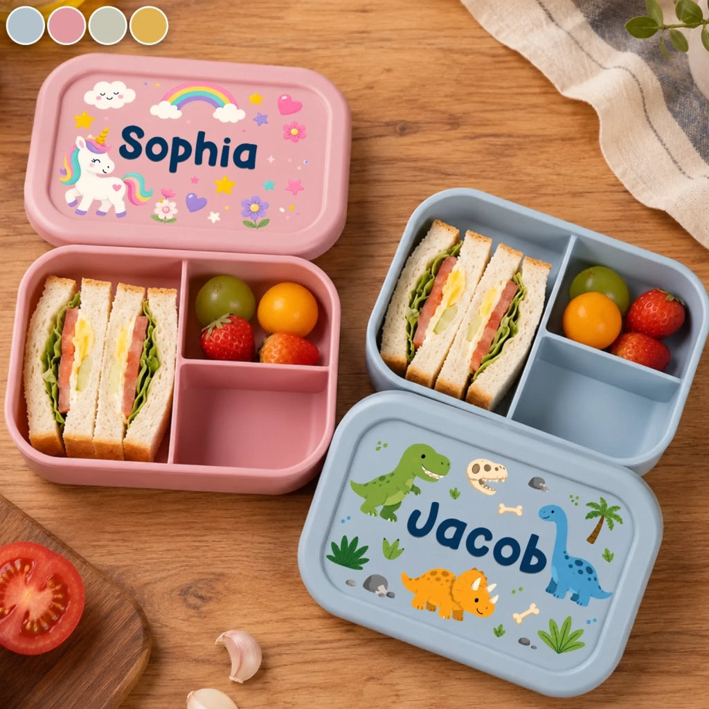 Custom Kids Silicone Lunch Box - Personalized Back To School Gifts For Kids - School Days Ahead