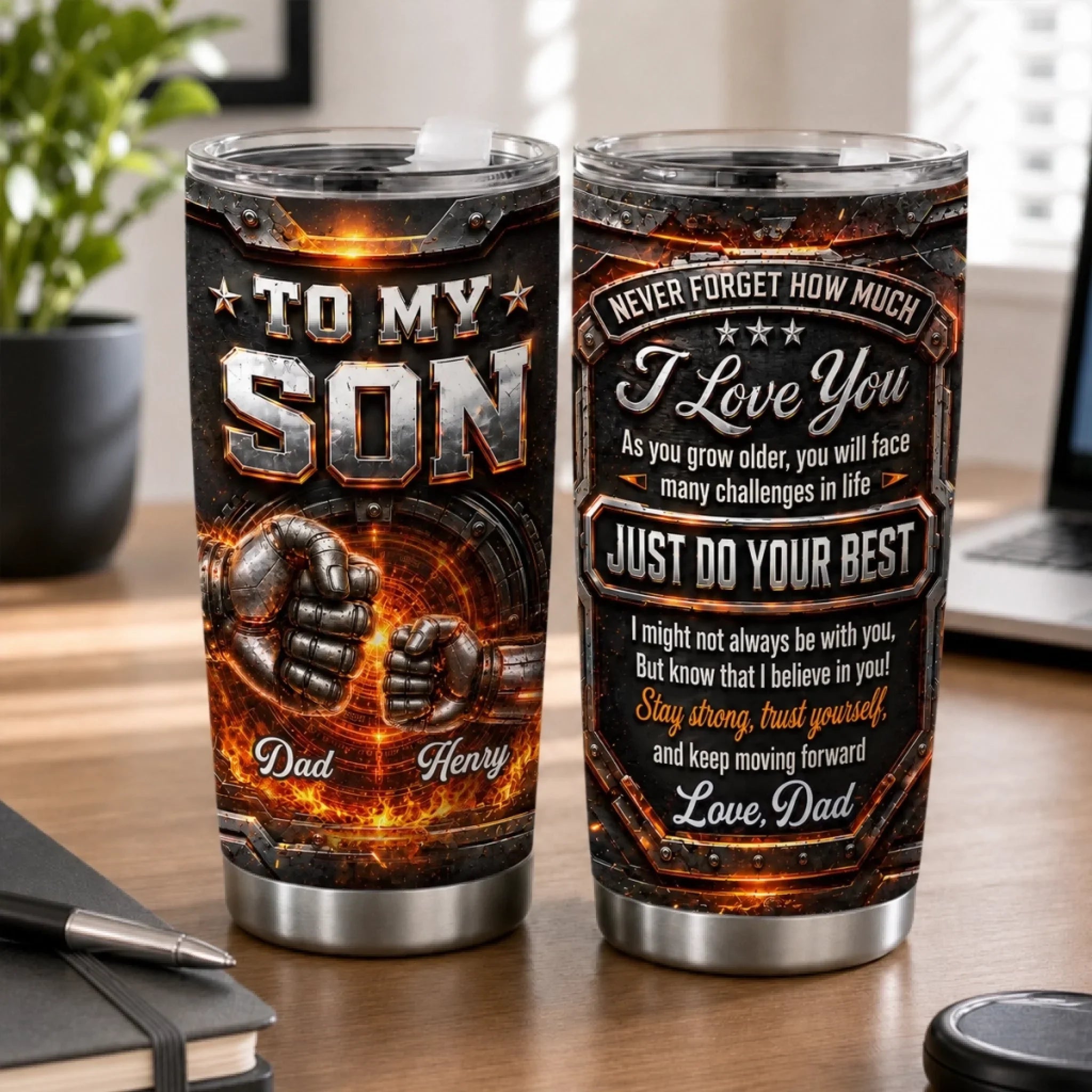 Custom Tumbler - Personalized Birthday Gifts For Son - Never Forget That I Love You