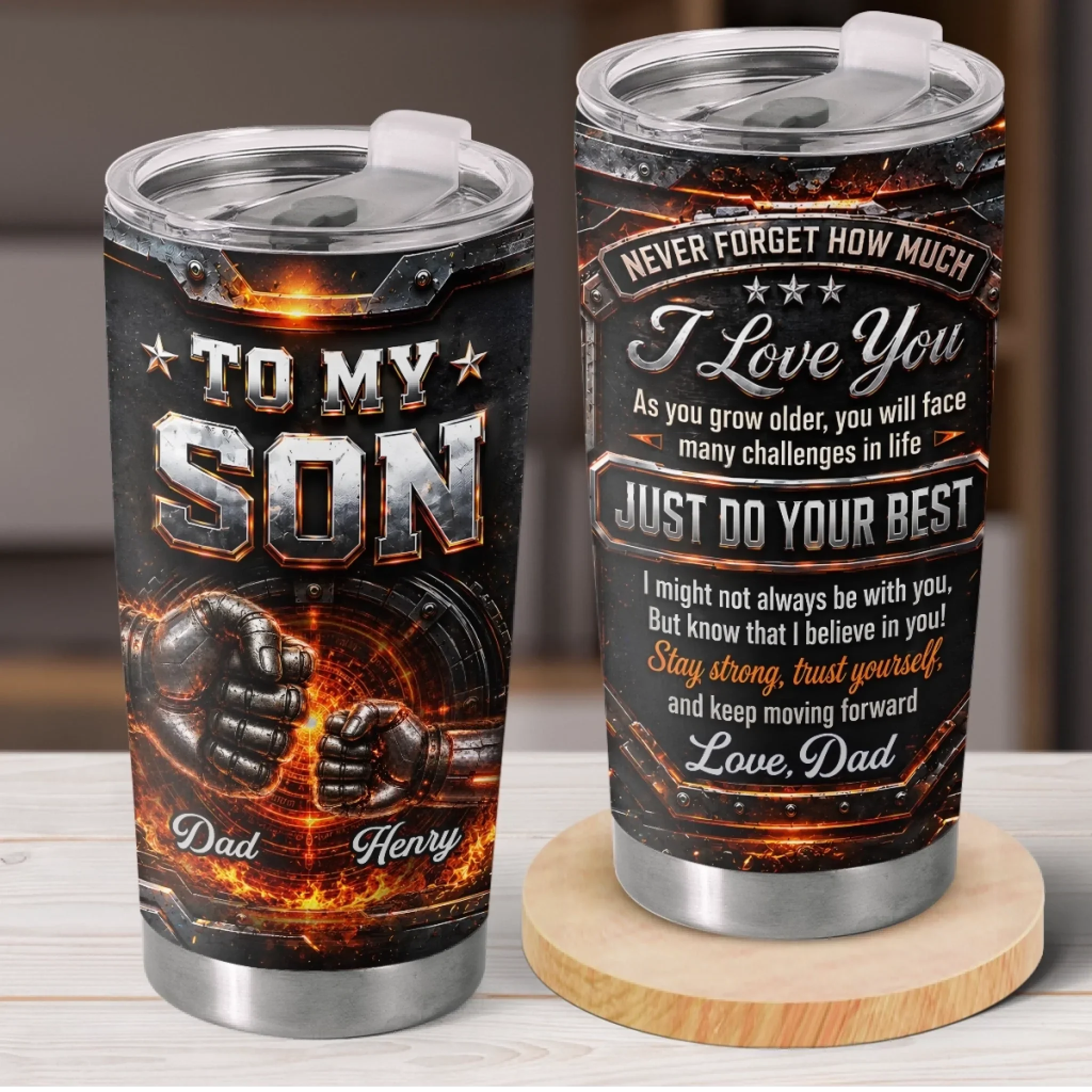 Custom Tumbler - Personalized Birthday Gifts For Son - Never Forget That I Love You