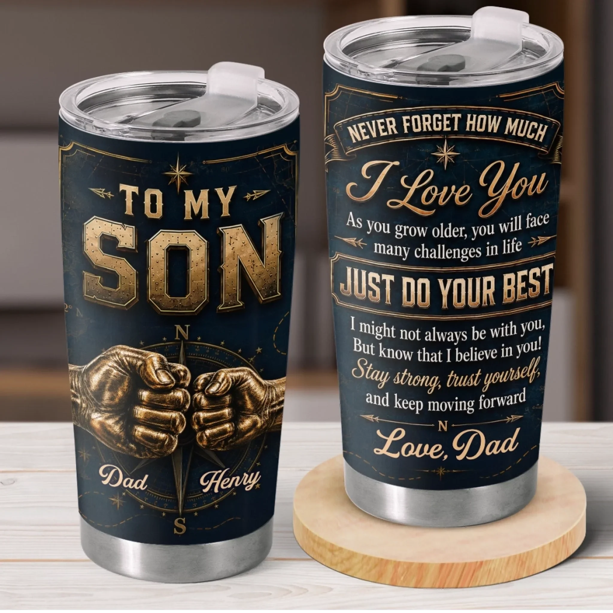 Custom Tumbler - Personalized Birthday Gifts For Son - Stay Strong And Believe In Yourself