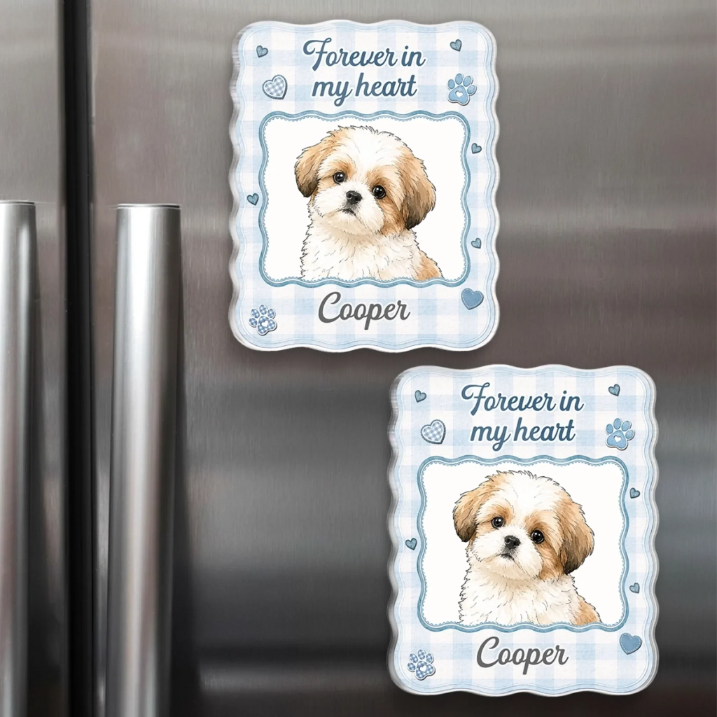 Custom Photo Acrylic Fridge Magnet - Personalized Pet Memorial Sympathy Gifts For Dogs, Cats - My Favorite Hello And Hardest Goodbye