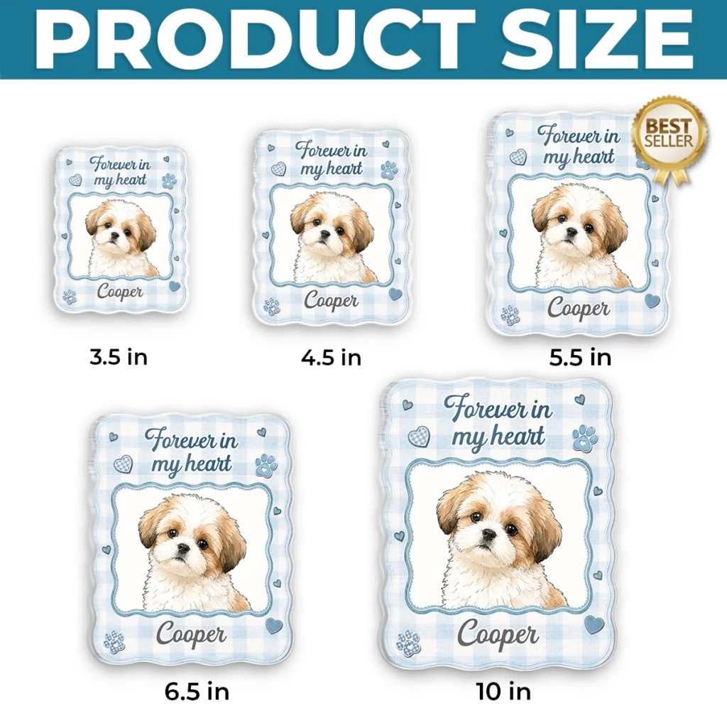Custom Photo Acrylic Fridge Magnet - Personalized Pet Memorial Sympathy Gifts For Dogs, Cats - My Favorite Hello And Hardest Goodbye