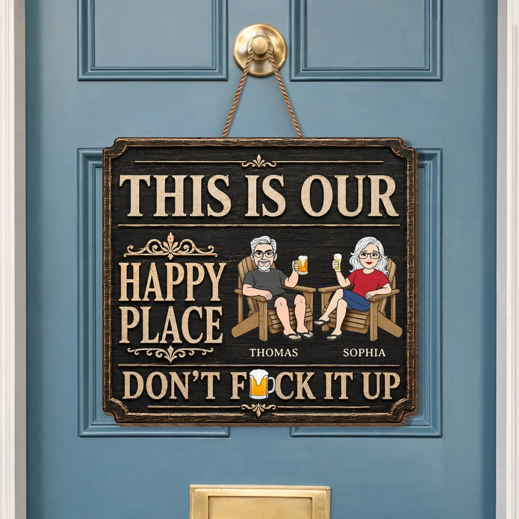 Custom Wood Sign - Personalized Summer Vacation And Travel Gifts Husband And Wife, Him And Her - Home Starts With Together
