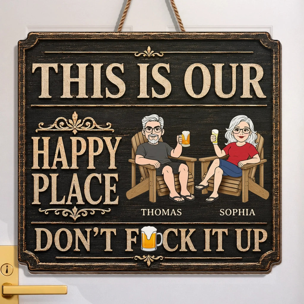 Custom Wood Sign - Personalized Summer Vacation And Travel Gifts Husband And Wife, Him And Her - Home Starts With Together