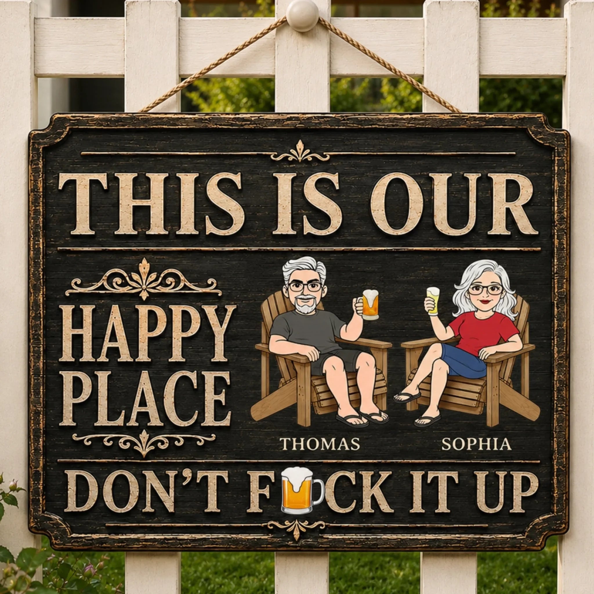 Custom Wood Sign - Personalized Summer Vacation And Travel Gifts Husband And Wife, Him And Her - Home Starts With Together