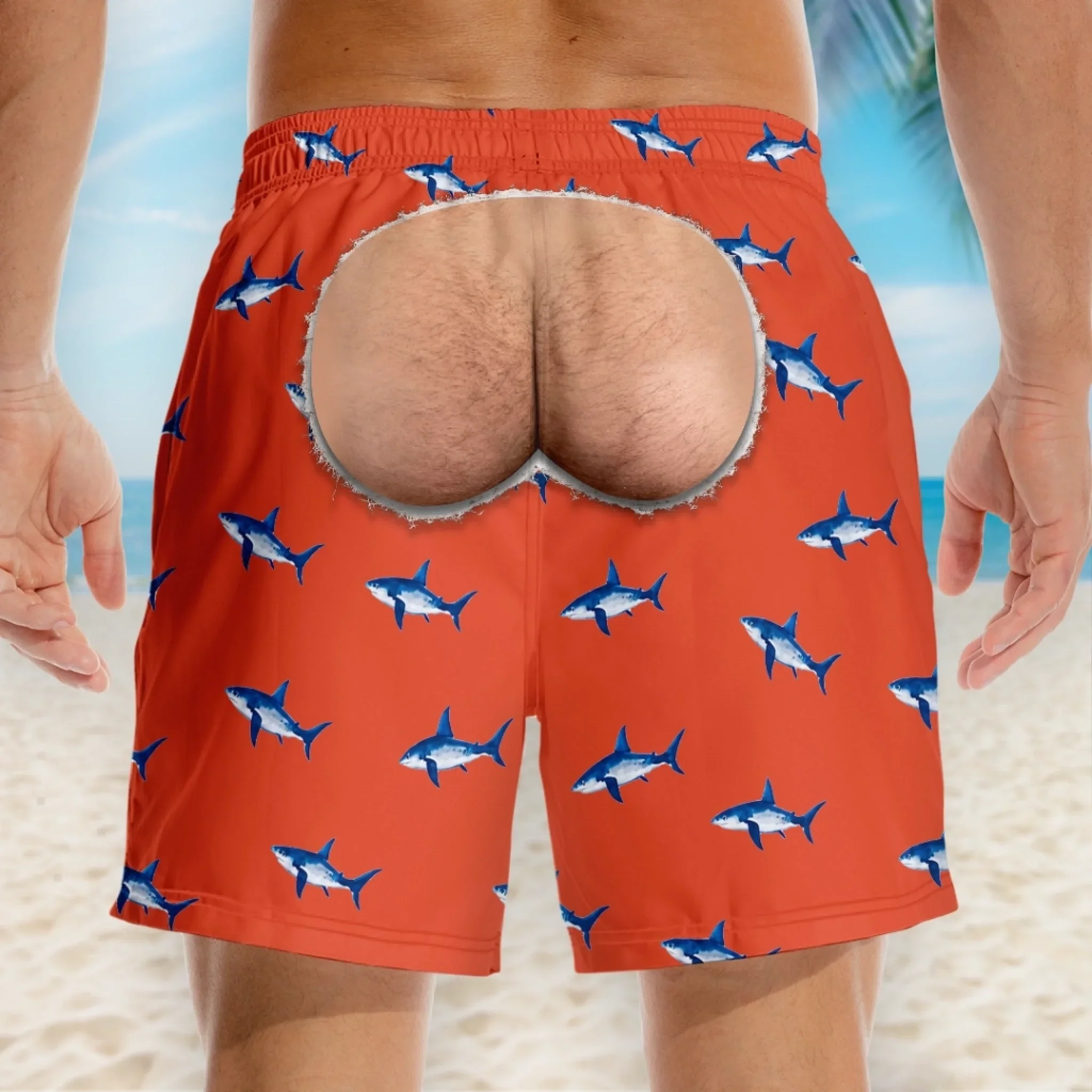 Custom Funny Men Swim Trunks - Personalized Birthday Gifts For Husband, Son, Grandson, Brother, Grandpa, Dad, Yourself - Rear View Champion