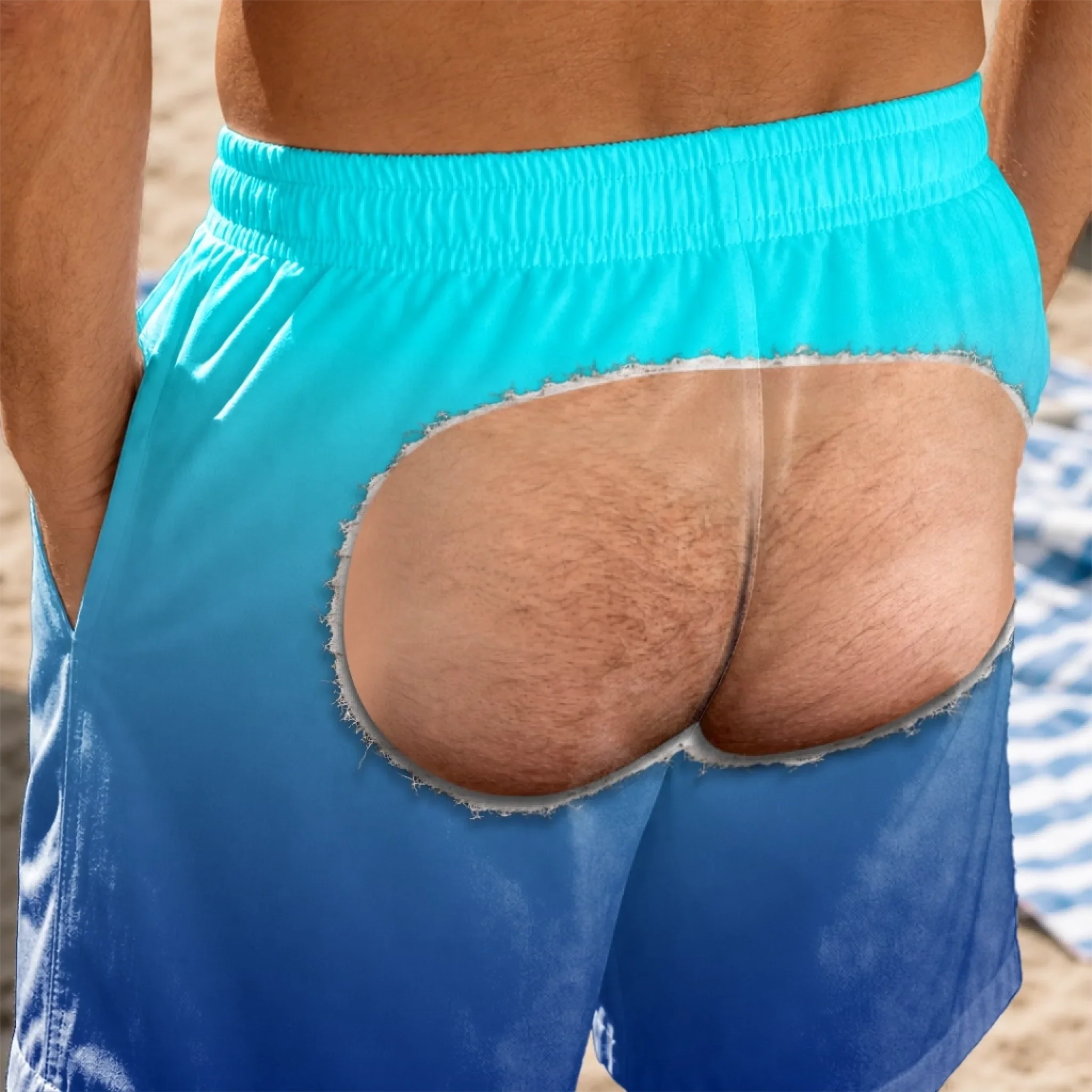Custom Funny Men Swim Trunks - Personalized Birthday Gifts For Husband, Son, Grandson, Brother, Grandpa, Dad, Yourself - Looking Back