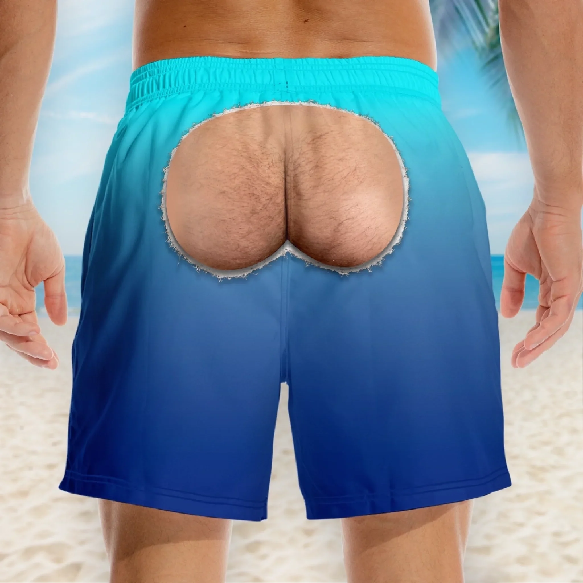 Custom Funny Men Swim Trunks - Personalized Birthday Gifts For Husband, Son, Grandson, Brother, Grandpa, Dad, Yourself - Looking Back