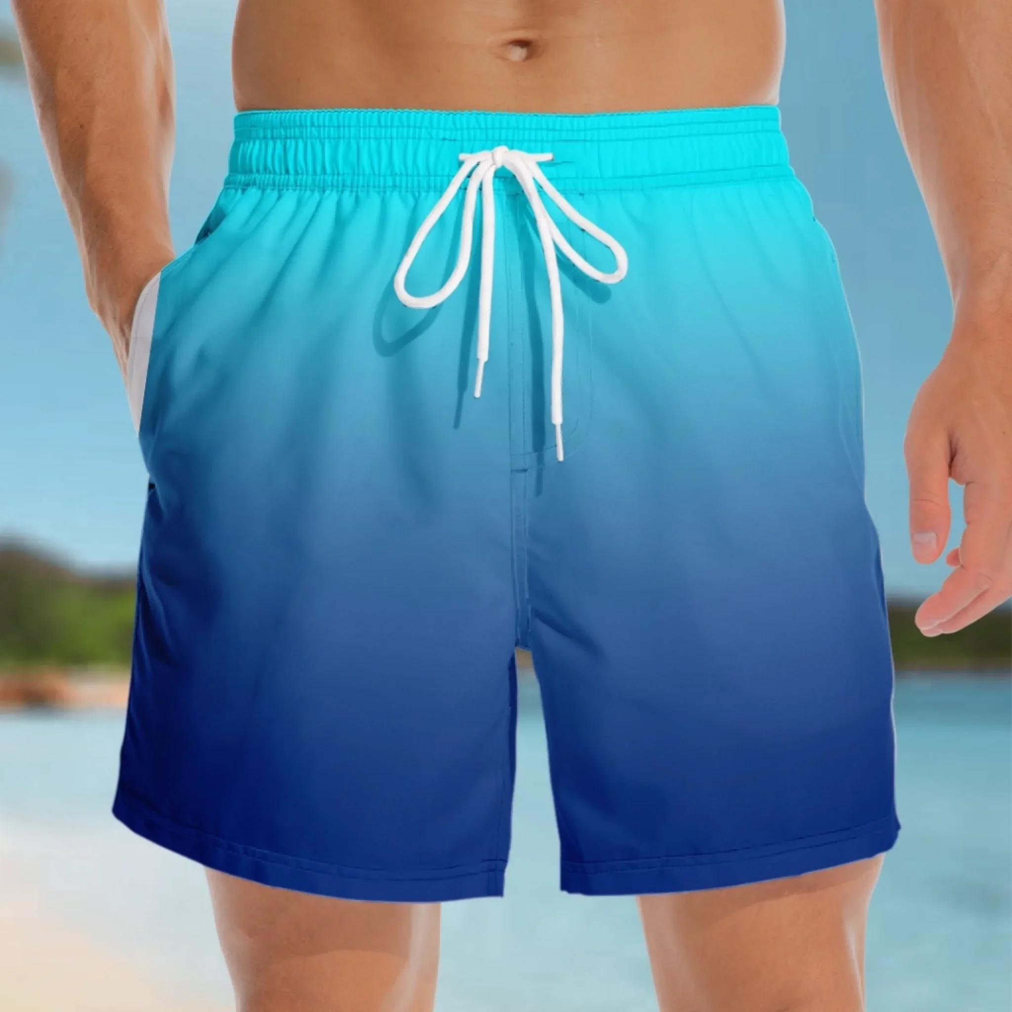 Custom Funny Men Swim Trunks - Personalized Birthday Gifts For Husband, Son, Grandson, Brother, Grandpa, Dad, Yourself - Looking Back