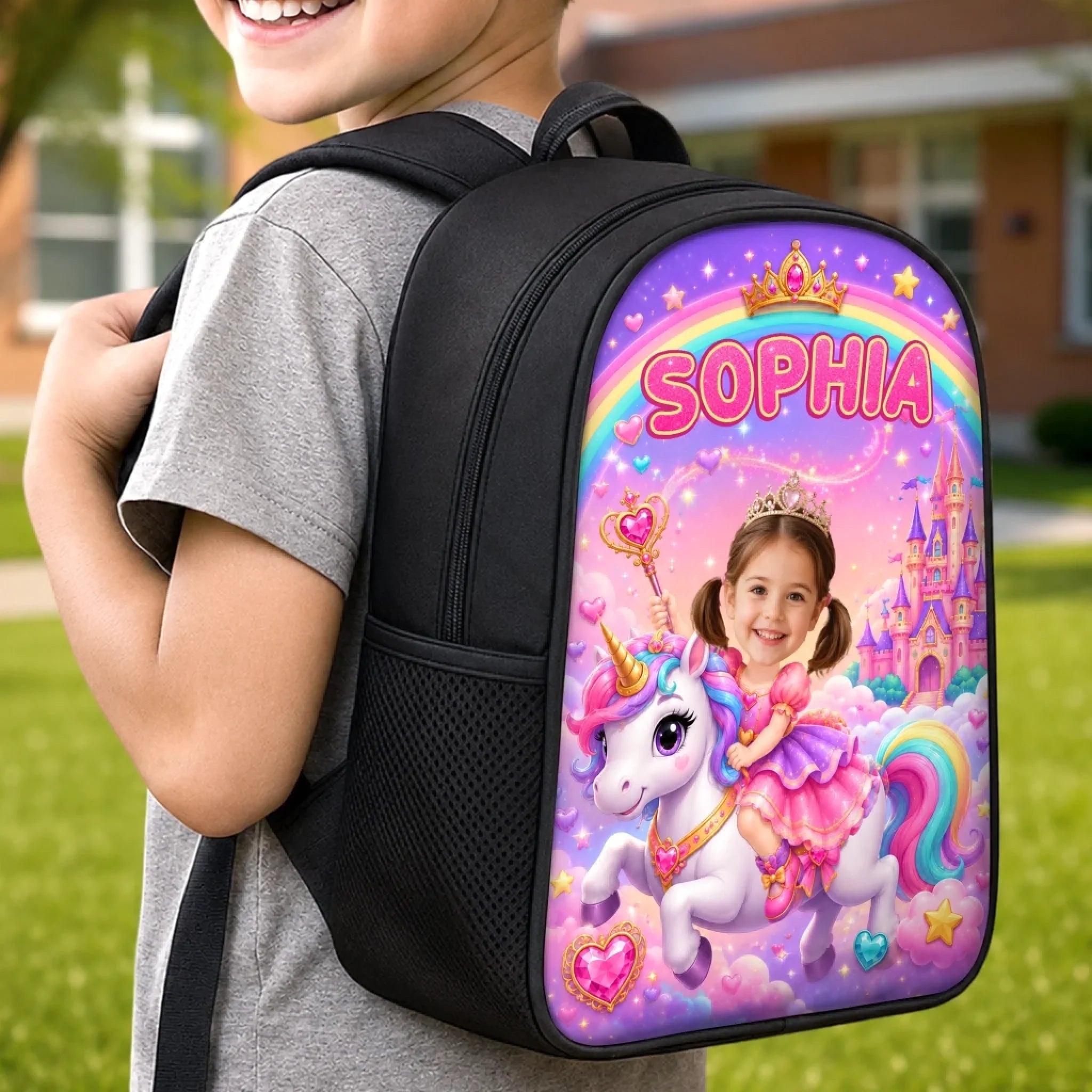 Custom Photo Kids Front Printed Backpack - Personalized Back To School Gifts For Kids - Always Sparkle And Shine