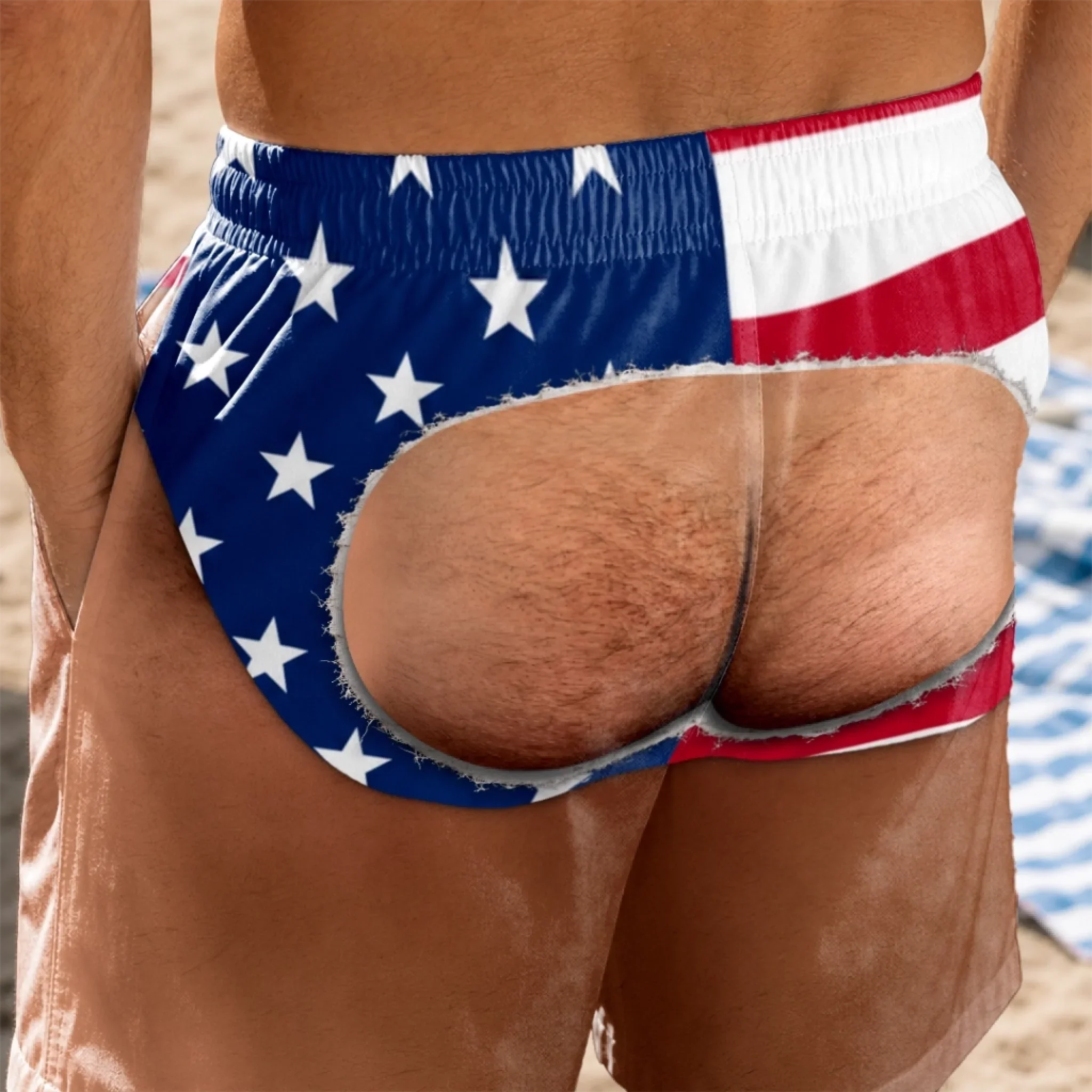 Custom Funny Patriotic Men Swim Trunks - Personalized Birthday Gifts For Husband, Son, Grandson, Brother, Grandpa, Dad, Yourself - Walk Away Winner