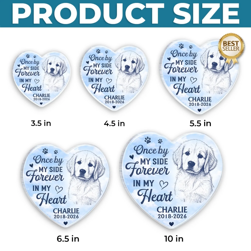 Custom Photo Acrylic Fridge Magnet - Personalized Pet Memorial Sympathy Gifts For Dogs, Cats - You Left Paw Prints On My Heart Forever