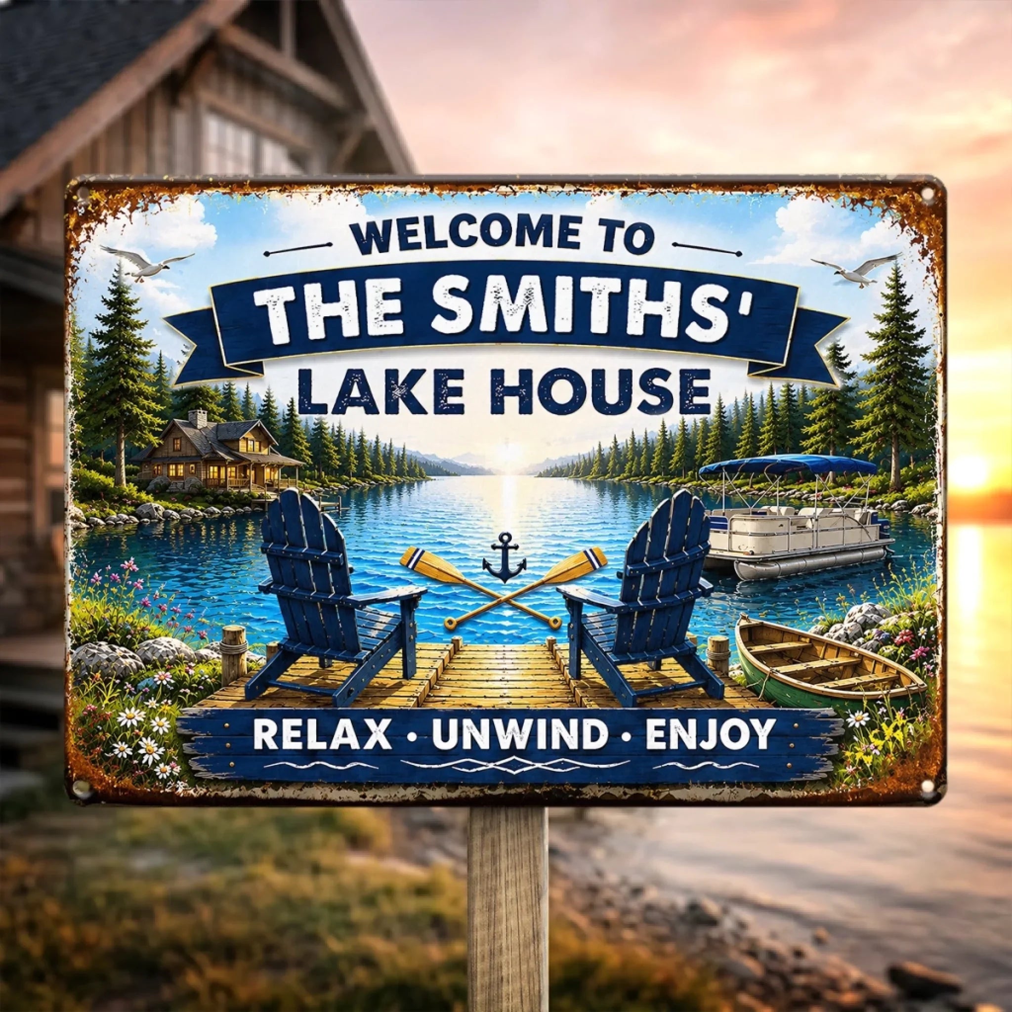 Custom Lake House Home Decor Metal Sign - Personalized Summer Vacation And Travel Gifts For Mom, Dad, Brother, Sister - Lake Life Calling