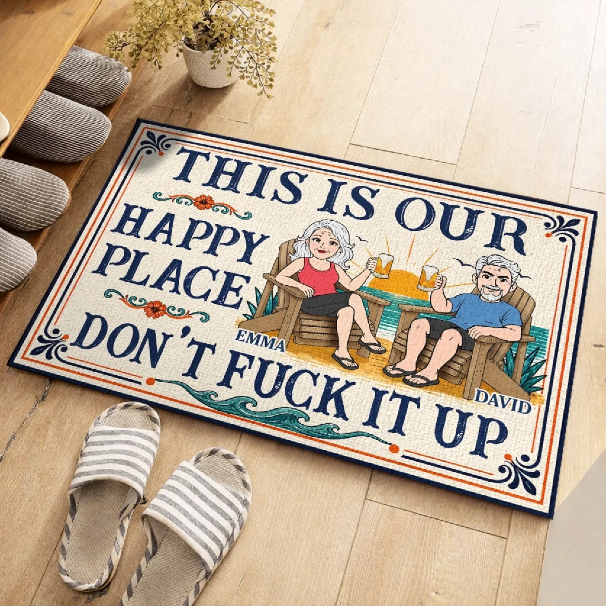 Custom Home Decor Decorative Mat - Personalized Summer Vacation And Travel Gifts For Husband And Wife, Him And Her - Love Lives Here, Always