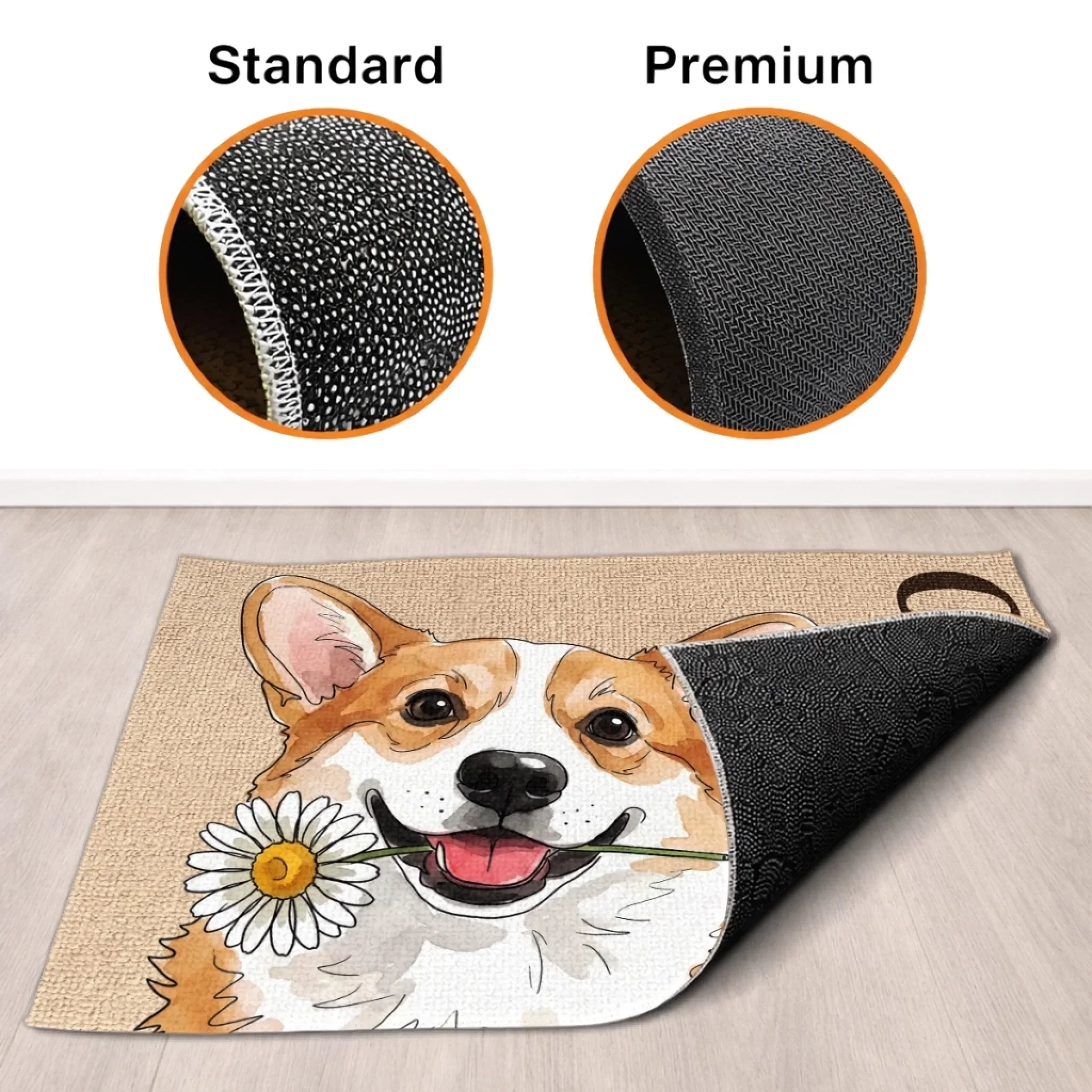 Custom Photo Home Decor Decorative Mat - Personalized Birthday Gifts For Dog Cat Lovers, Dog Dad And Mom, Cat Owners - Welcome Home, Furry Friends