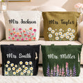 Custom Corduroy Tote Bag - Personalized Teacher Appreciation, Back To School Gifts For Teachers - Beautiful Growth In Every Lesson