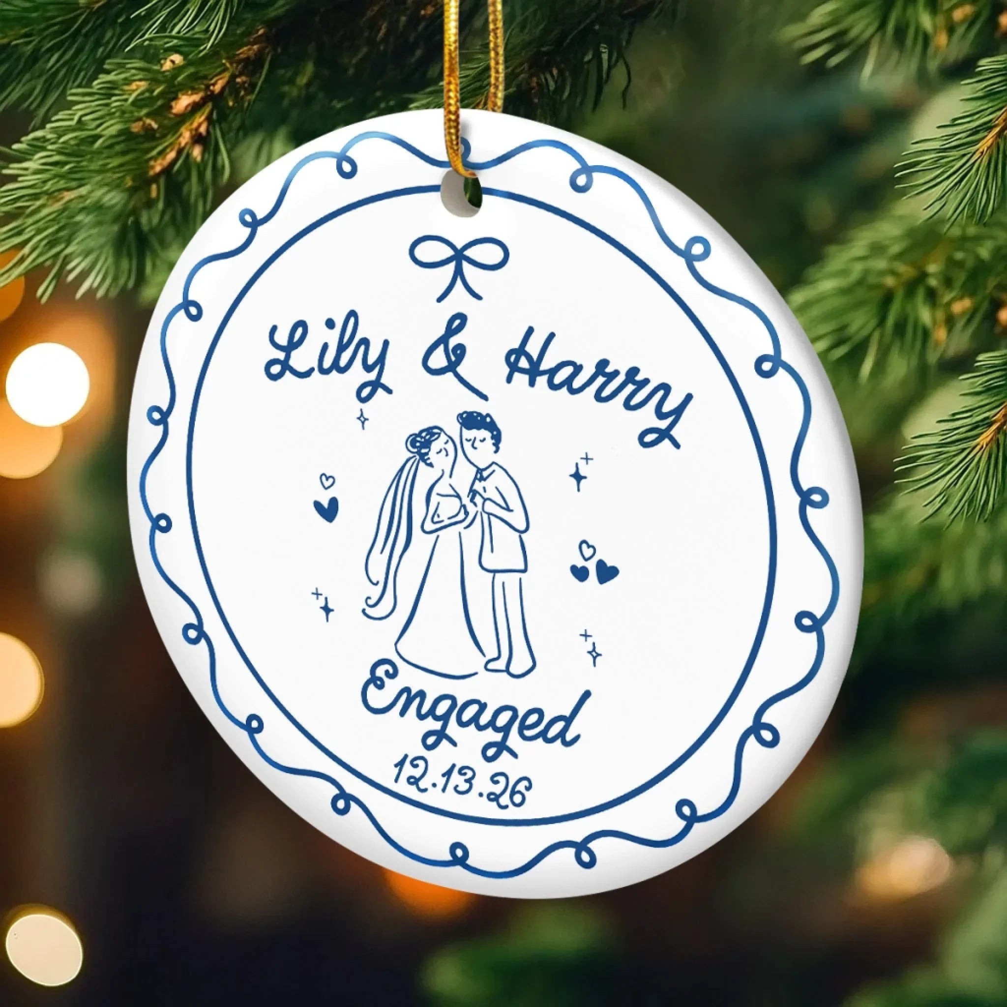 Custom First Christmas Ceramic Ornament - Personalized Anniversary Christmas Wedding Gifts For Husband And Wife, Him And Her - Merry Memories, Starting With You