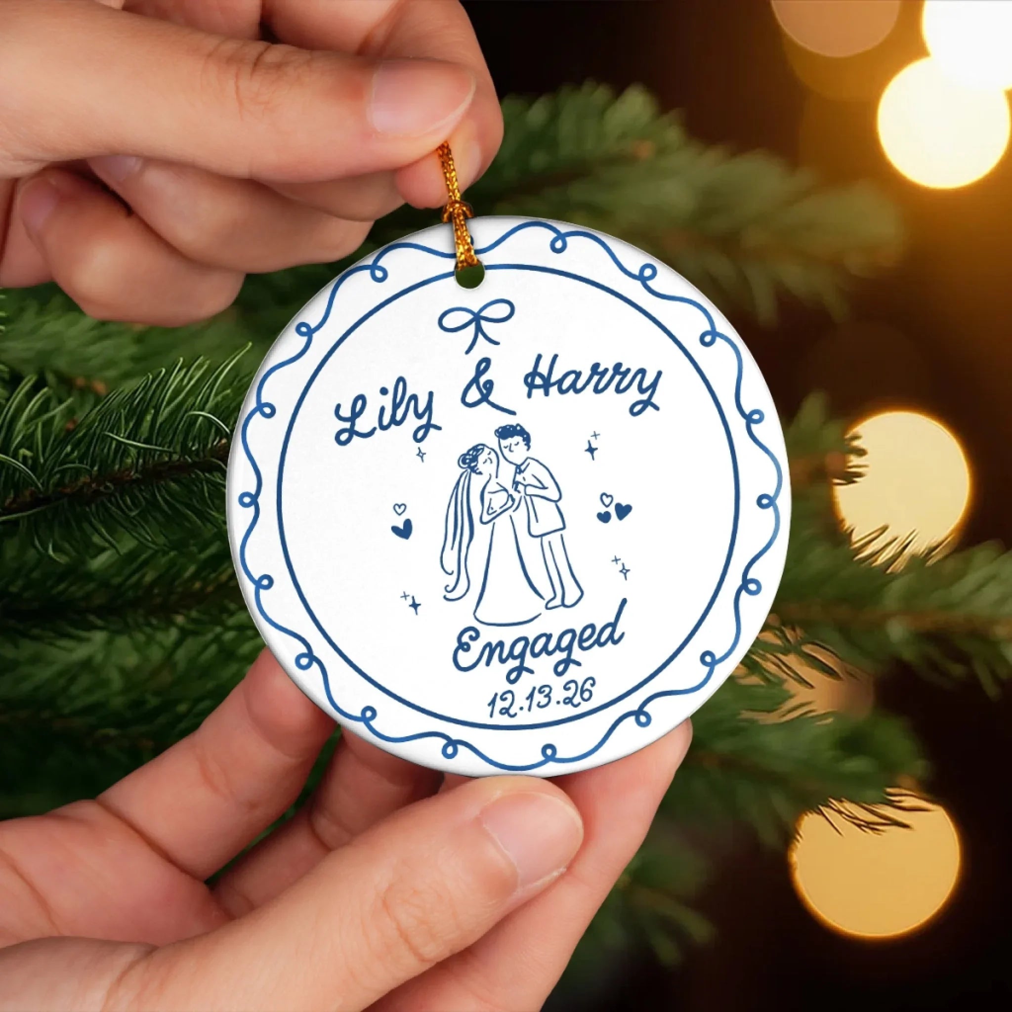 Custom First Christmas Ceramic Ornament - Personalized Anniversary Christmas Wedding Gifts For Husband And Wife, Him And Her - Merry Memories, Starting With You