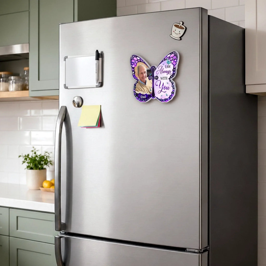 Custom Photo Acrylic Fridge Magnet - Personalized Memorial Sympathy Gifts For Loss Of Mom, Dad - Forever Loved Never Forgotten