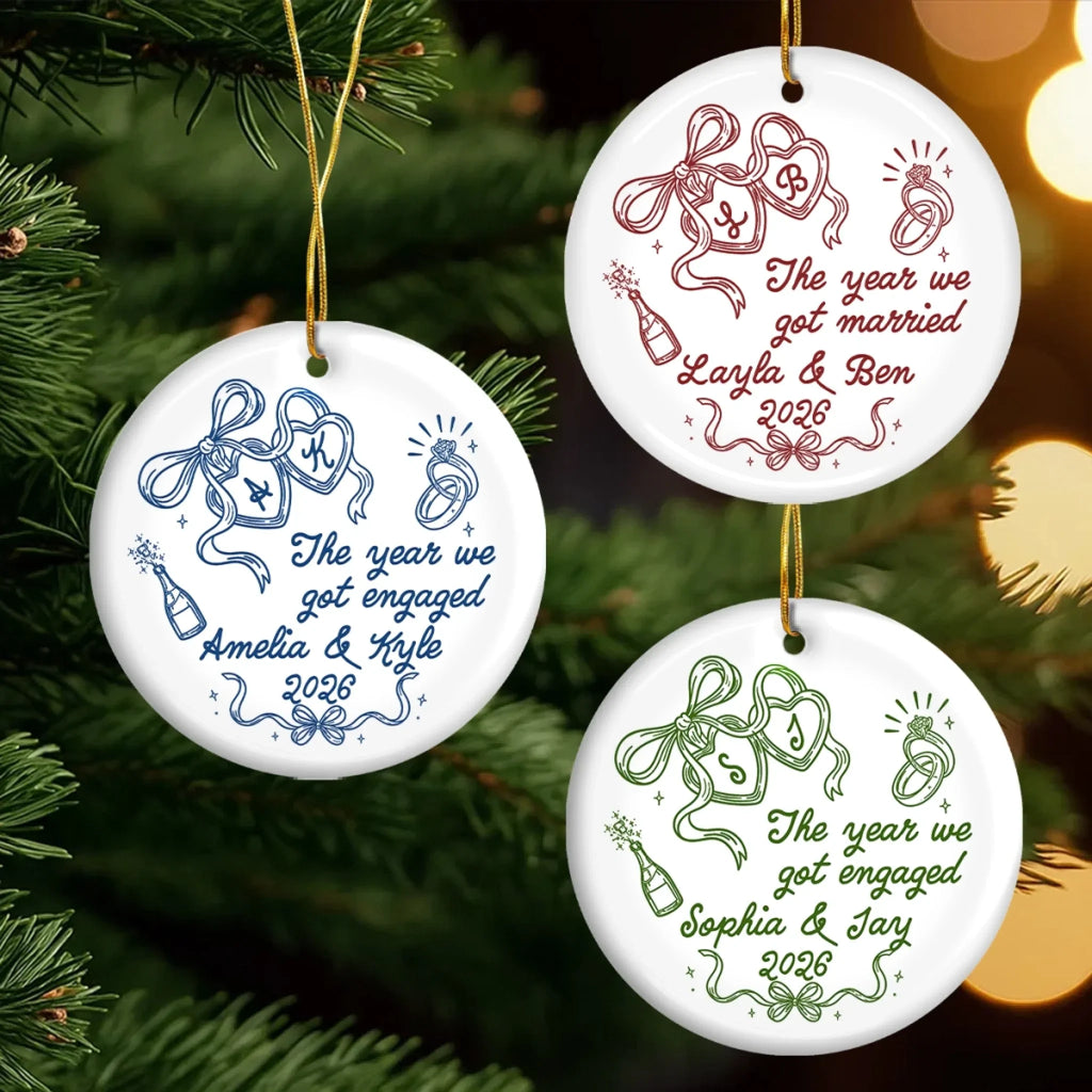 Custom First Christmas Ceramic Ornament - Personalized Anniversary Christmas Wedding Gifts For Husband And Wife, Him And Her - Making Memories, One Christmas Together