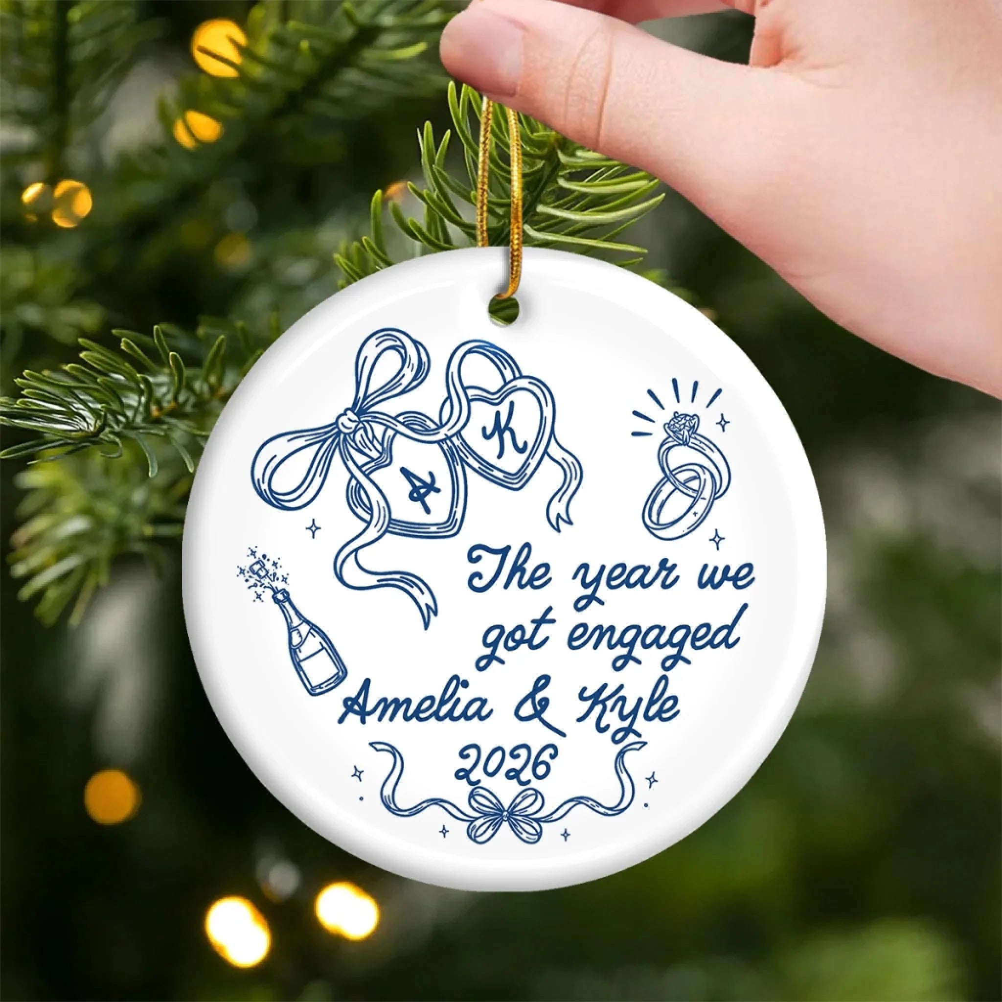 Custom First Christmas Ceramic Ornament - Personalized Anniversary Christmas Wedding Gifts For Husband And Wife, Him And Her - Making Memories, One Christmas Together