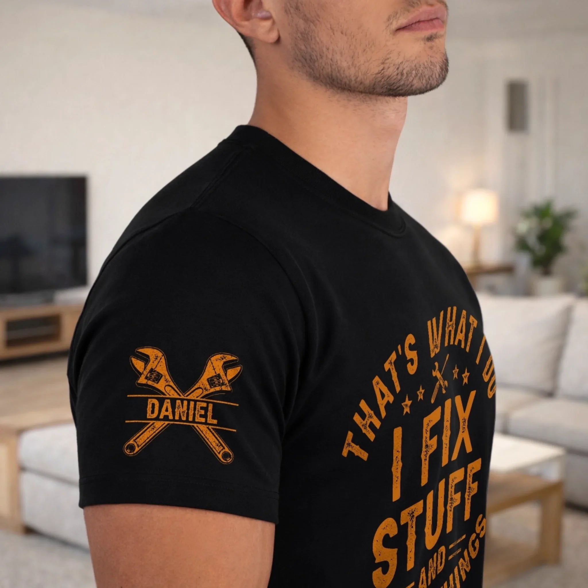 Custom T-Shirt - Personalized Birthday Gifts For Husband, Son, Grandson, Brother, Grandpa, Dad, Yourself - Professional Fixer Of Everything Broken
