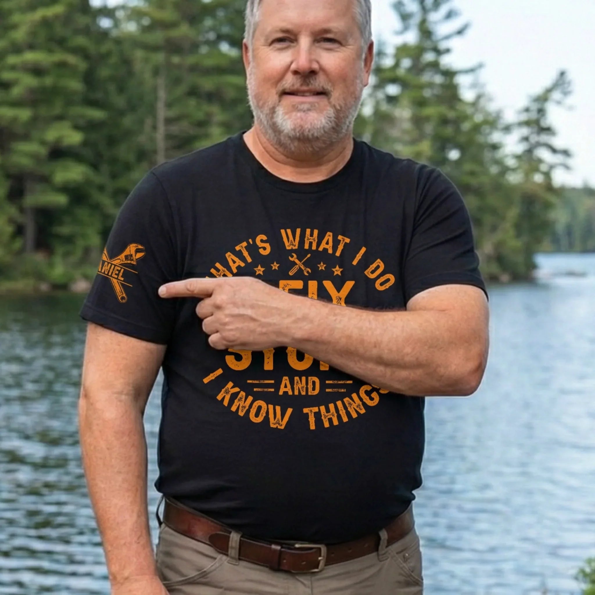 Custom T-Shirt - Personalized Birthday Gifts For Husband, Son, Grandson, Brother, Grandpa, Dad, Yourself - Professional Fixer Of Everything Broken