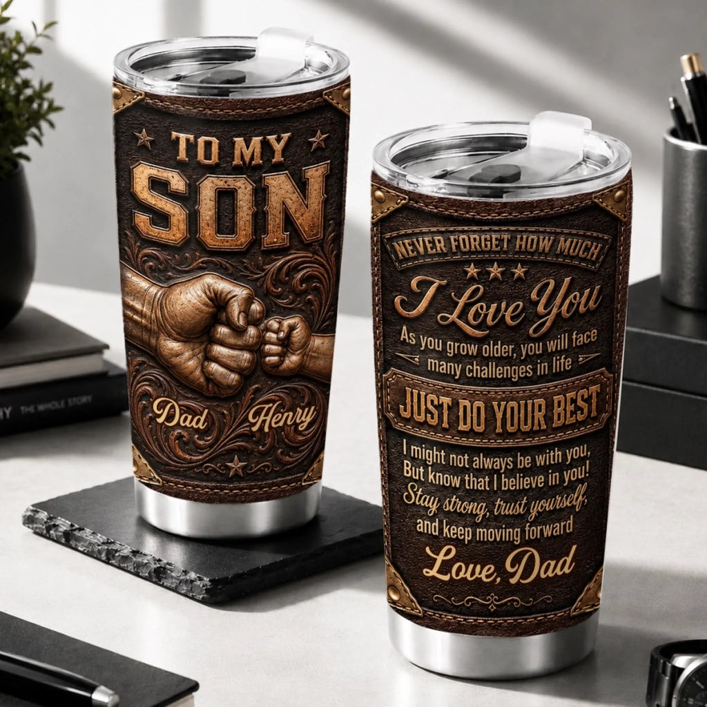 Custom Tumbler - Personalized Birthday Gifts For Son - Forever Bound By Love