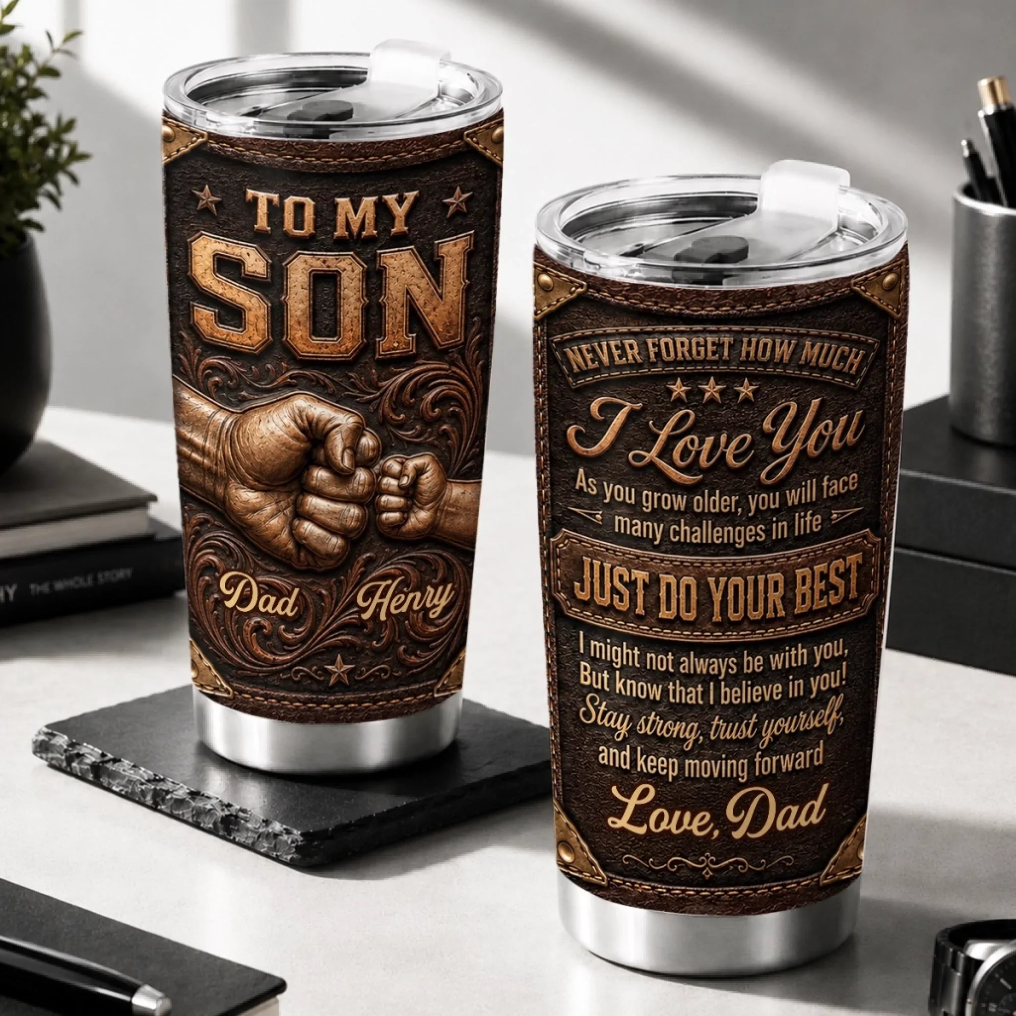 Custom Tumbler - Personalized Birthday Gifts For Son - Forever Bound By Love
