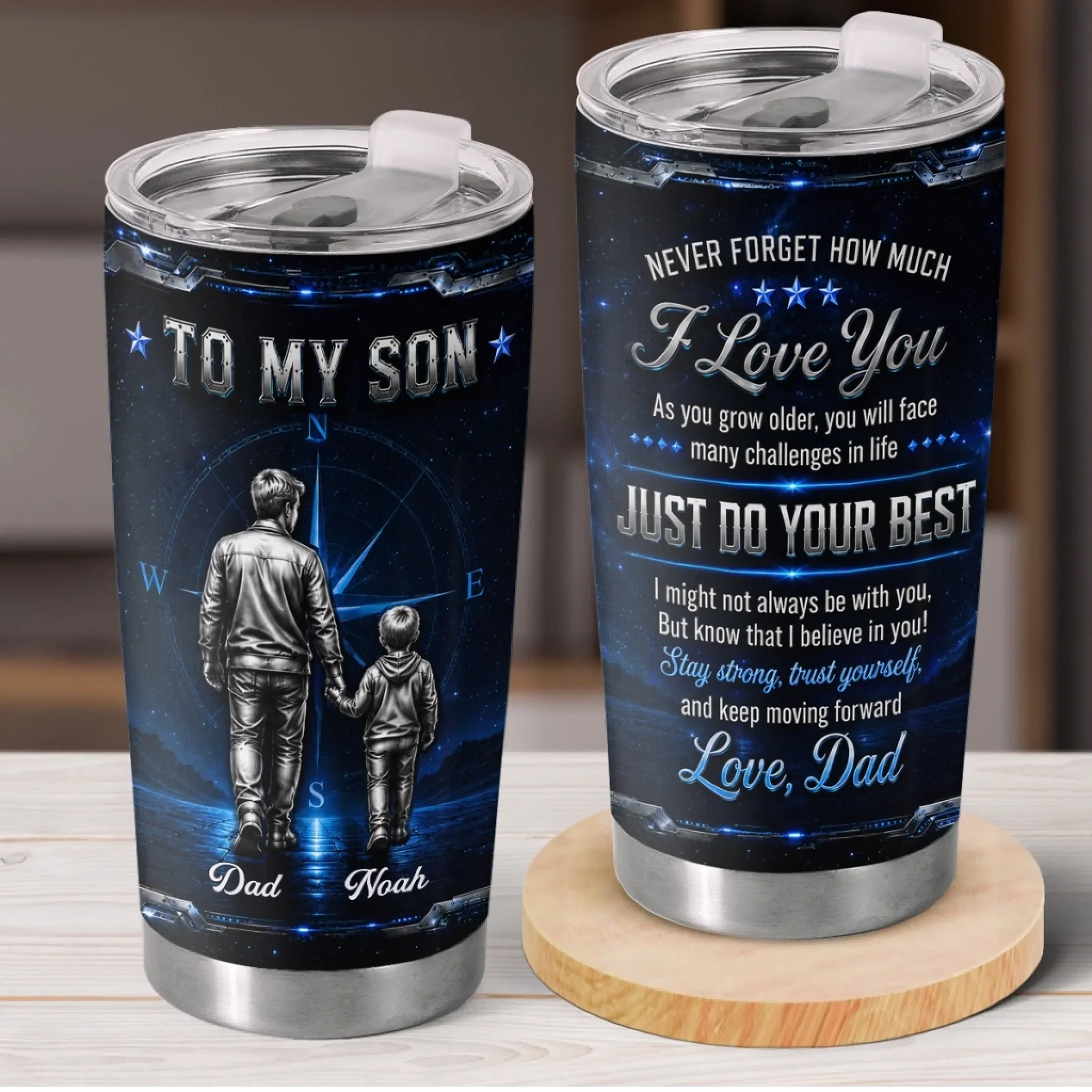 Custom Tumbler - Personalized Birthday Gifts For Son - You Will Never Walk Alone