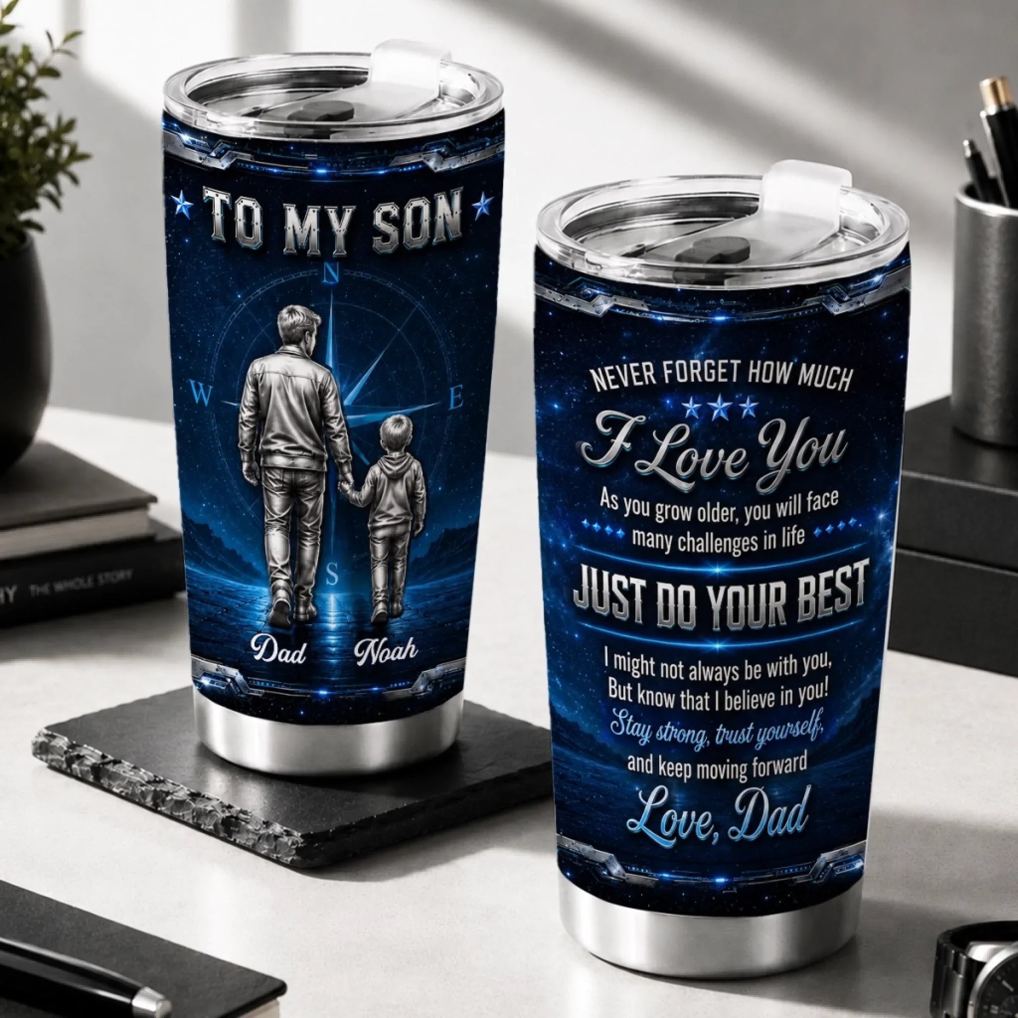 Custom Tumbler - Personalized Birthday Gifts For Son - You Will Never Walk Alone