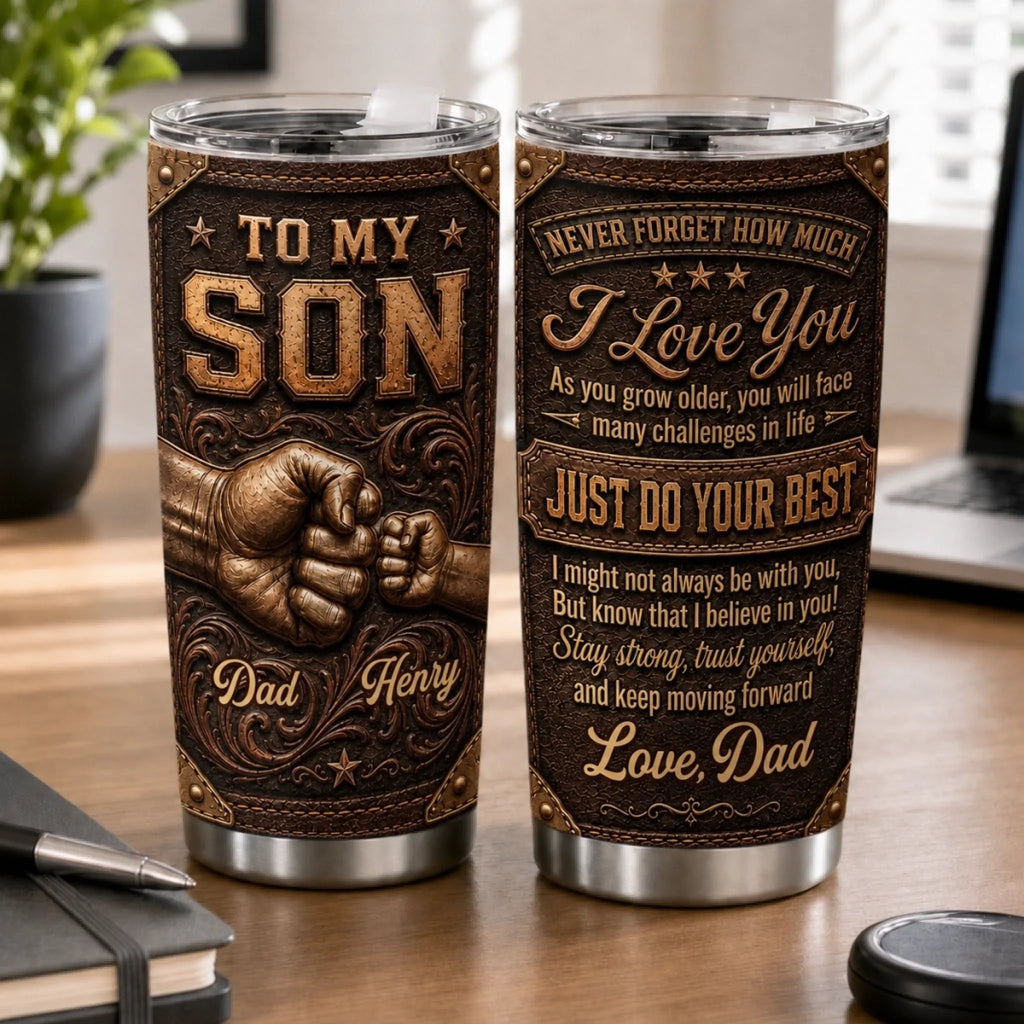 Custom Tumbler - Personalized Birthday Gifts For Son - Forever Bound By Love