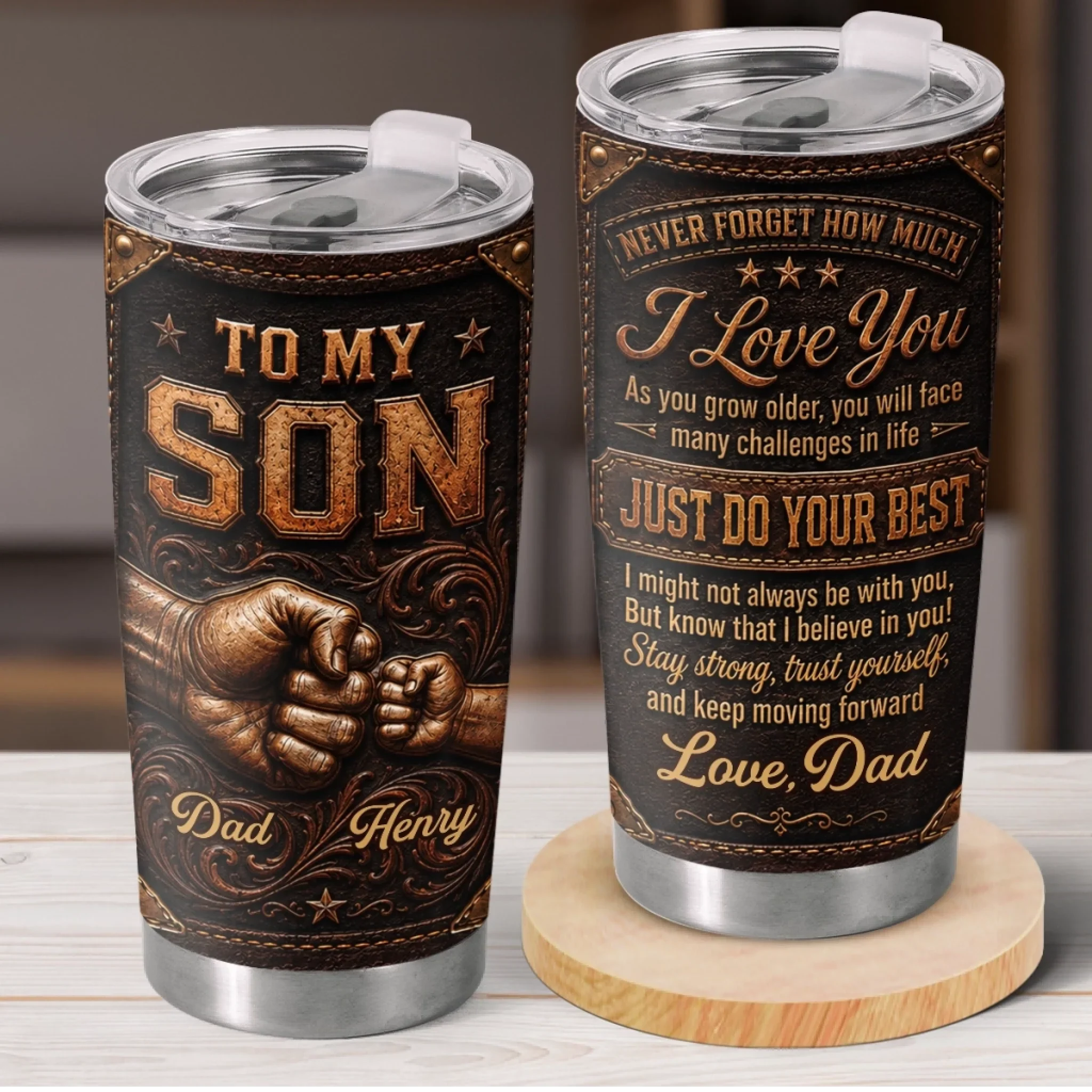 Custom Tumbler - Personalized Birthday Gifts For Son - Forever Bound By Love