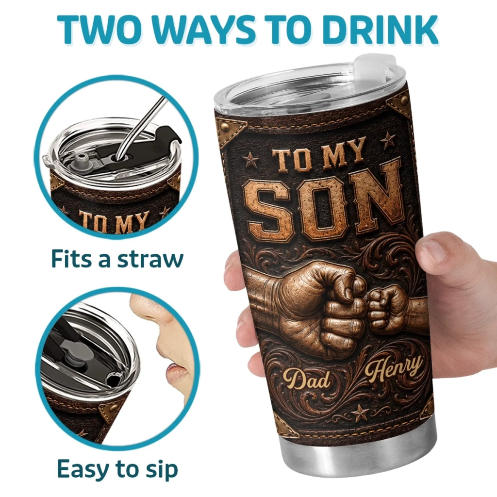 Custom Tumbler - Personalized Birthday Gifts For Son - Forever Bound By Love